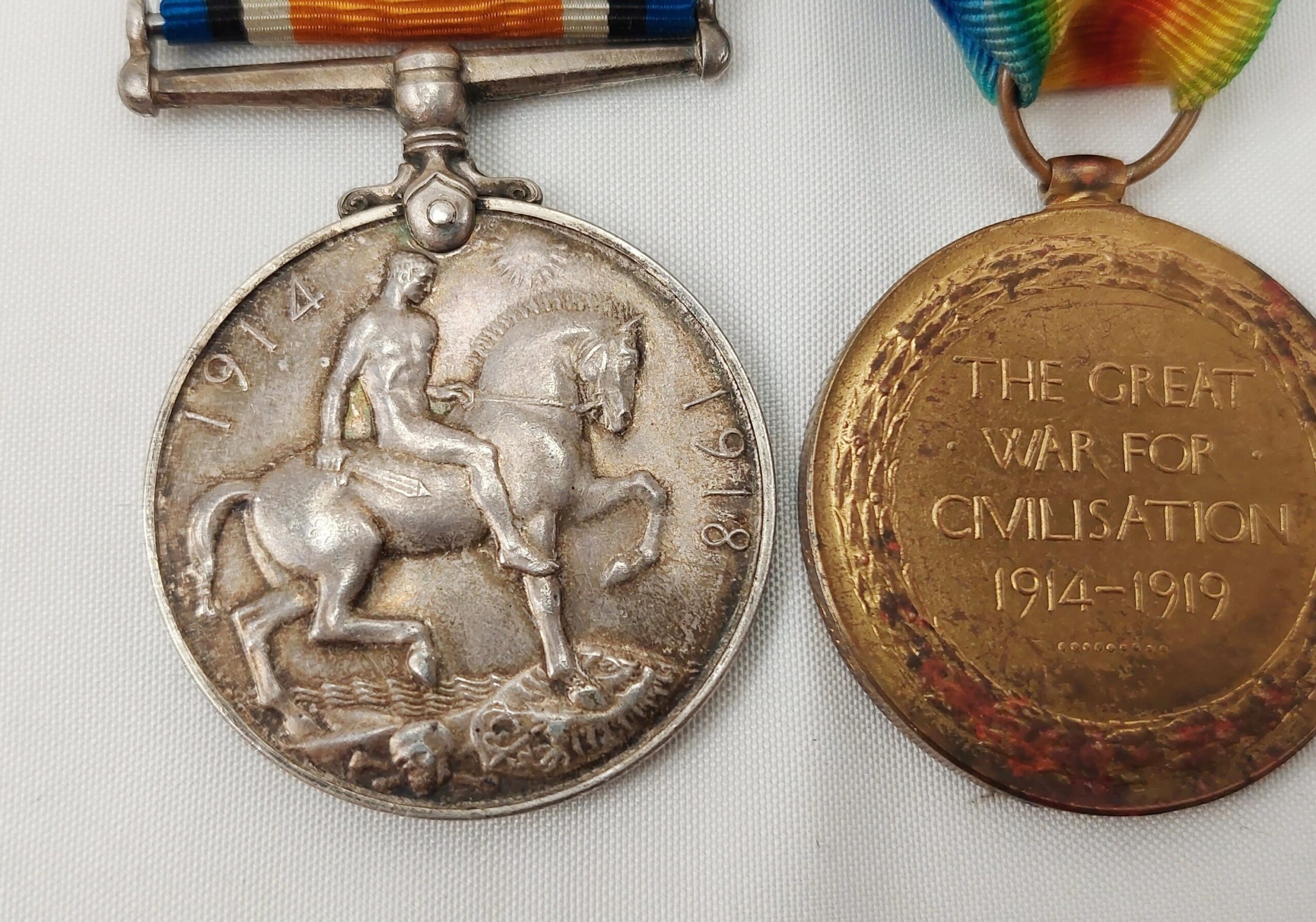 Low Number KIA WW1 Medal Pair Awarded To G-9493 A.J. Harrison E. Kent. R. - The Buffs - Image 6
