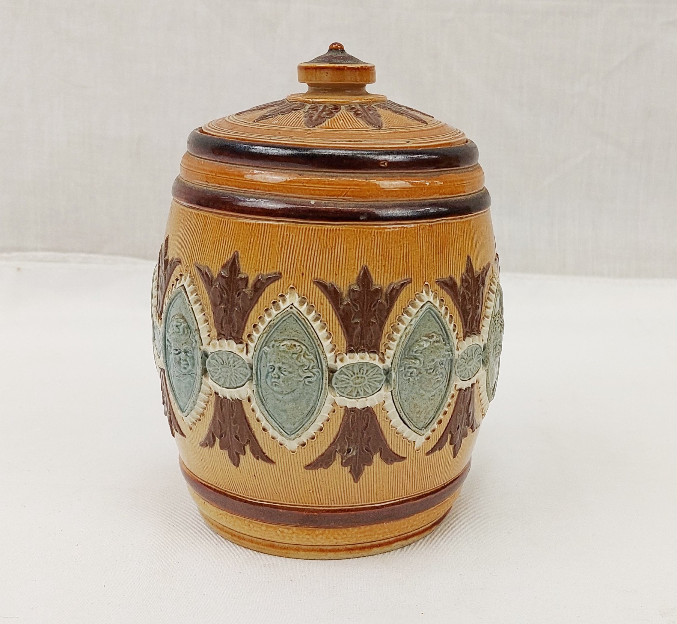 Late Victorian Doulton Lambeth Tobacco Jar #2 - Image 2
