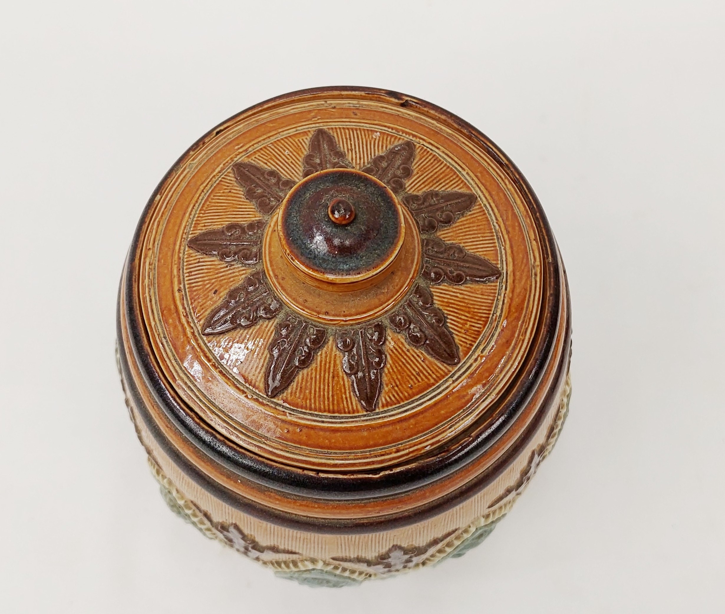Late Victorian Doulton Lambeth Tobacco Jar #2 - Image 6