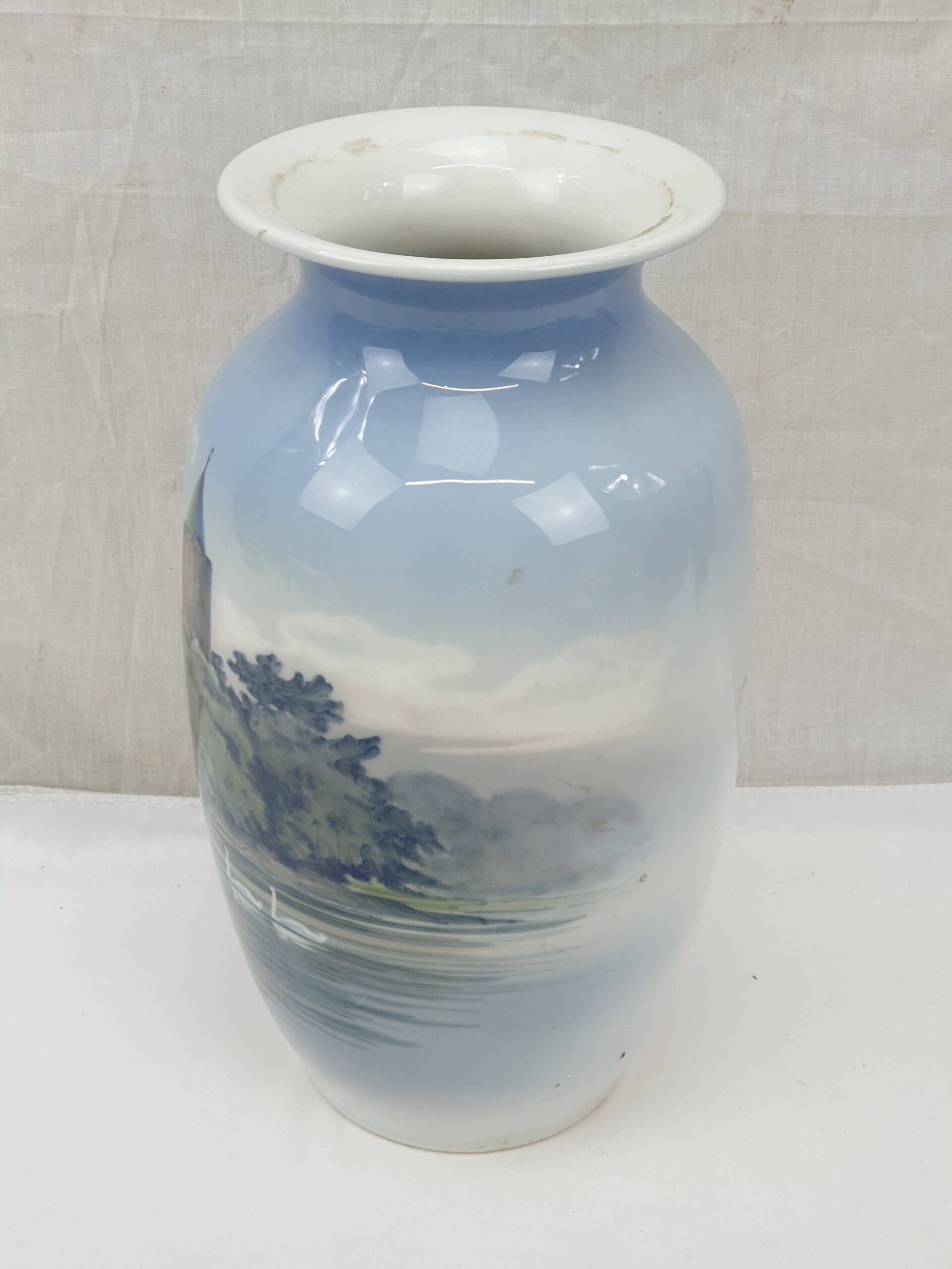 Royal Copenhagen Ceramic Vase Of A Church Scene - Image 5