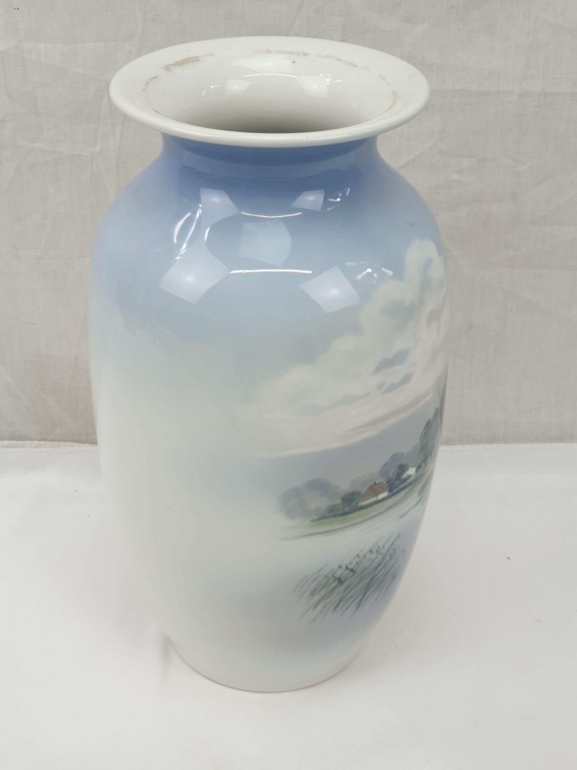Royal Copenhagen Ceramic Vase Of A Church Scene - Image 3