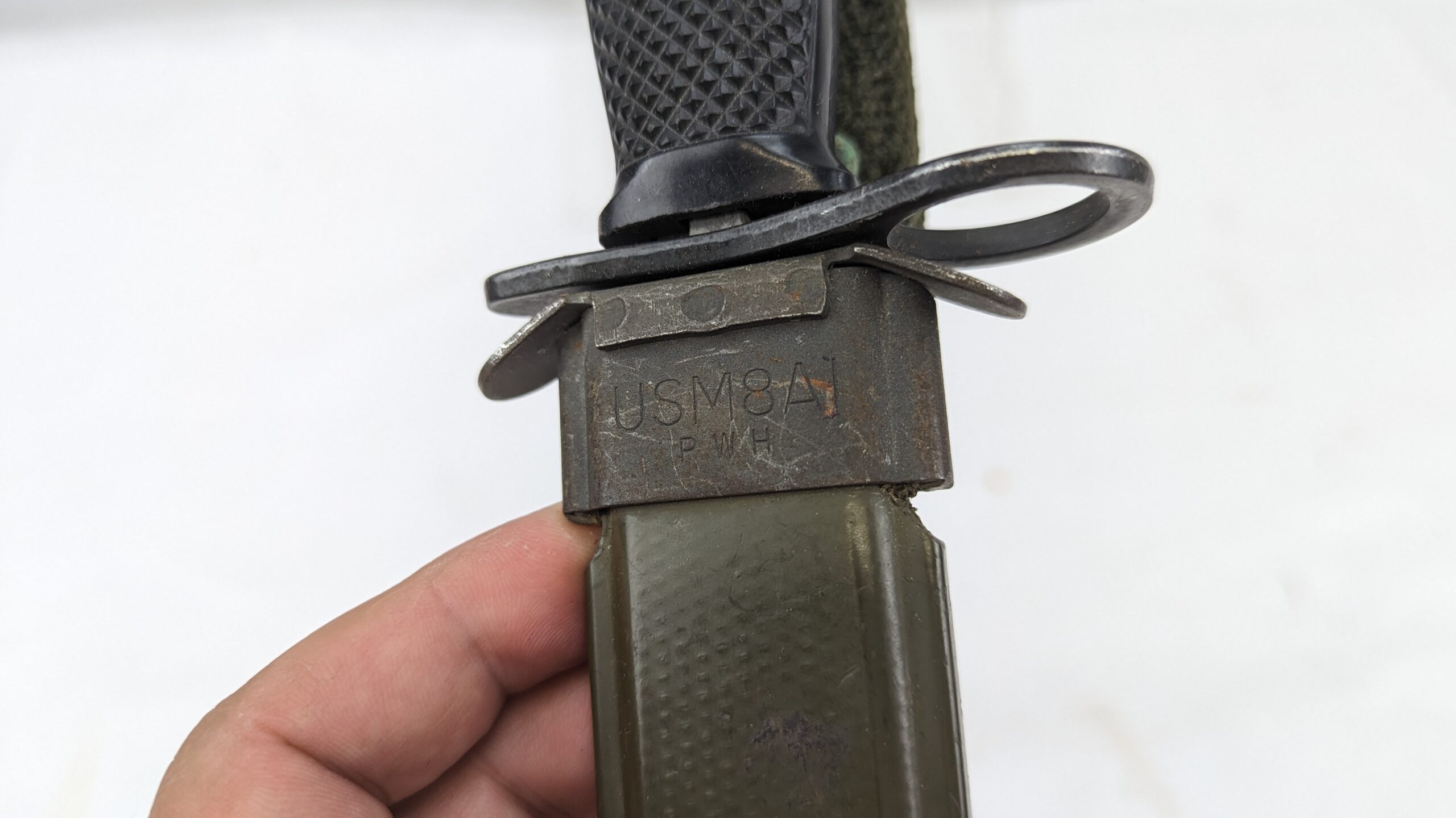 Vietnam War period U.S. M8A1 PWH Bayonet and Scabbard - Image 8