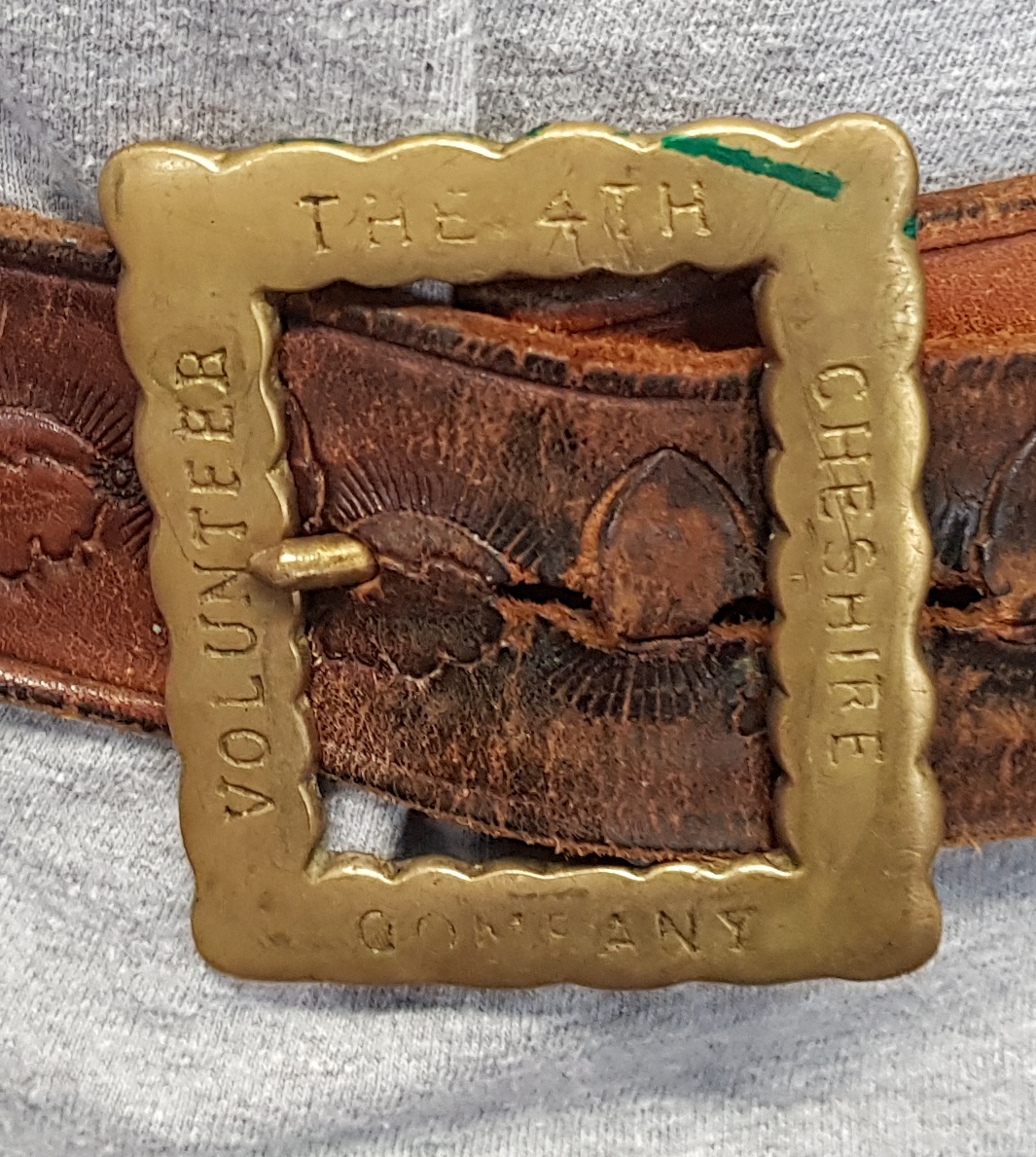 WW1 4th Cheshire Volunteers Company Belt And Buckle - Image 3