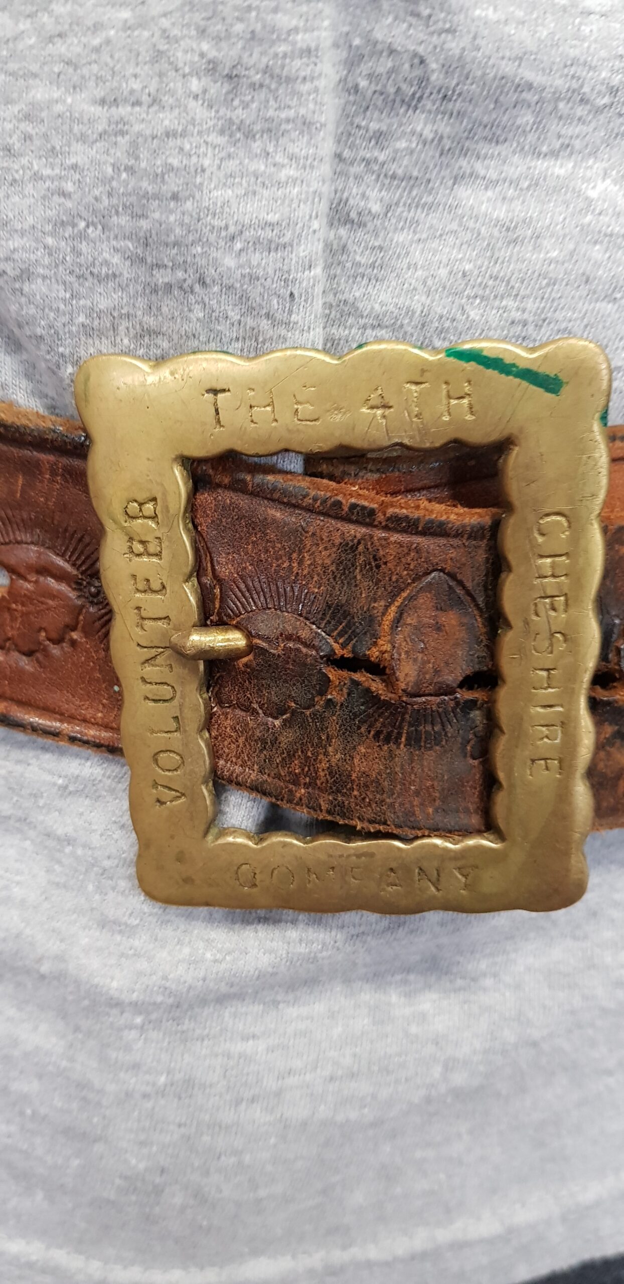 WW1 4th Cheshire Volunteers Company Belt And Buckle - Image 2