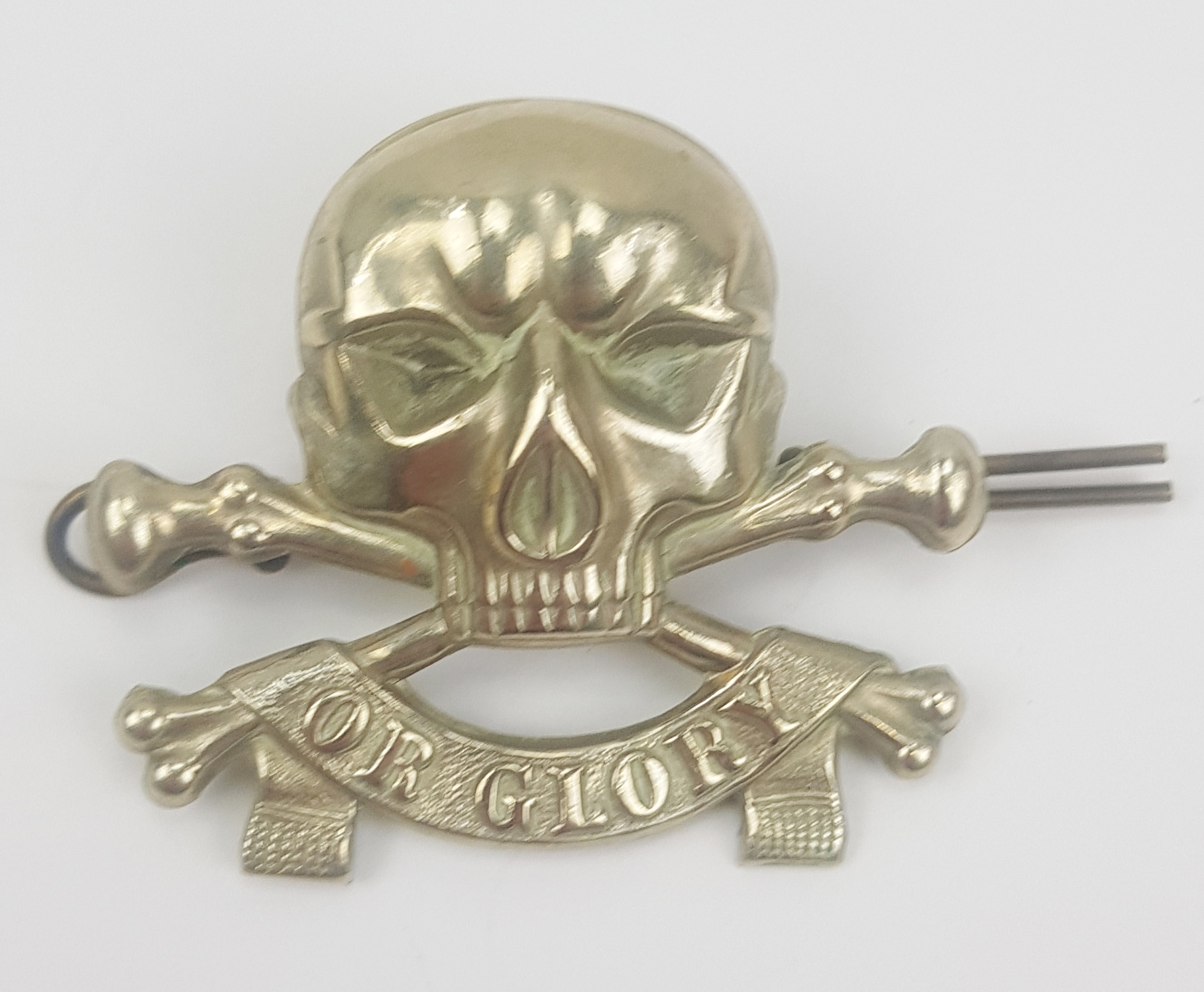WW2 17th / 21st Lancers Death Head Cap Badge