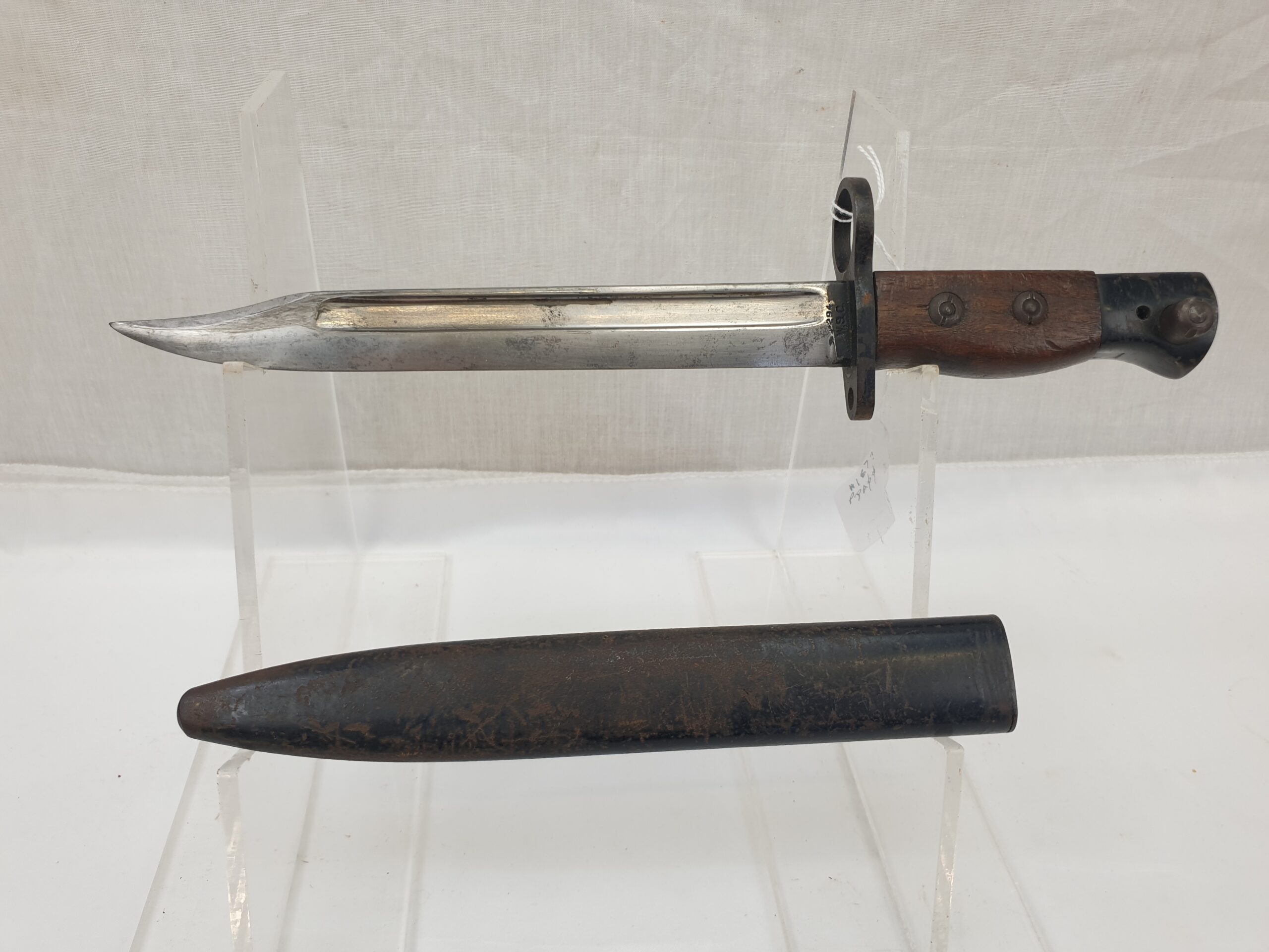 WW2 British No 5. Jungle Carbine Bayonet by WSC. and Scabbard - Image 3