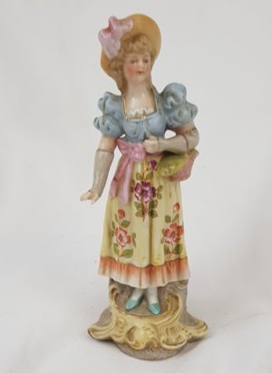 c1880 Bisque Porcelain Figurine Of A Lady
