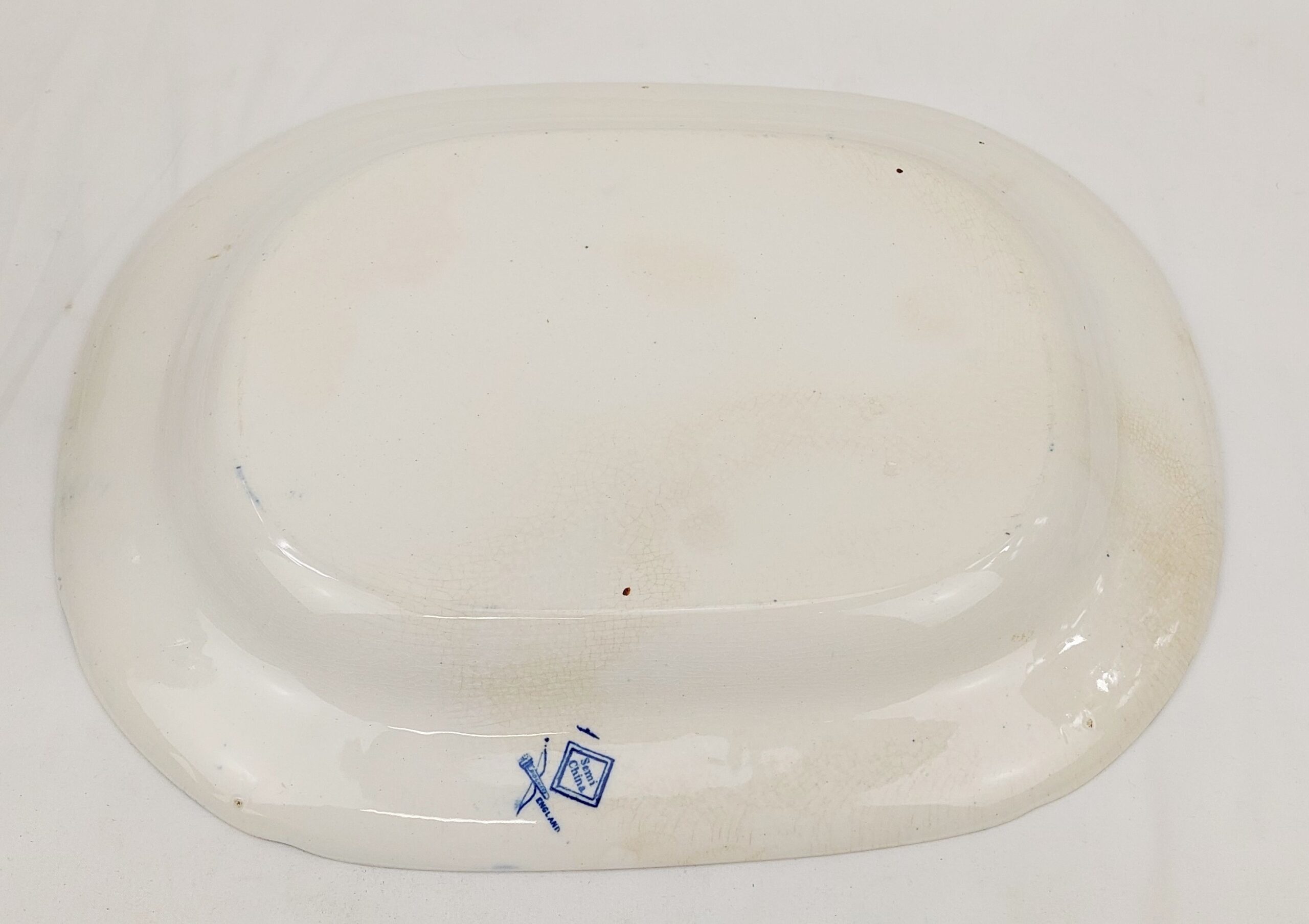 1890s Ridgeway Semi-Porcelain Willow Pattern Meat Dish - Image 7