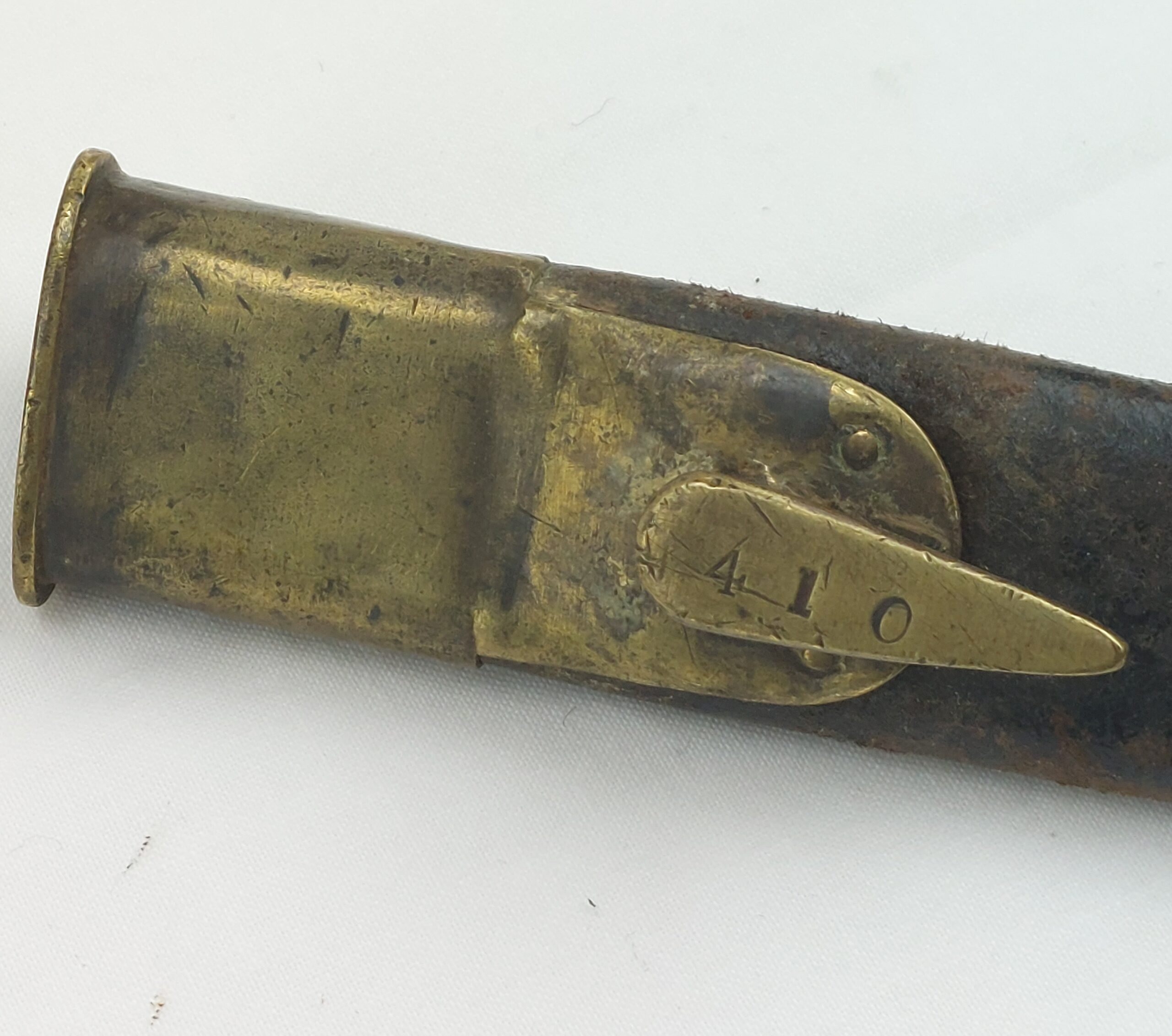 Confederate numbered P1853 Martini Socket Bayonet by Richard & William Aston of Birmingham with leather scabbard - Image 15