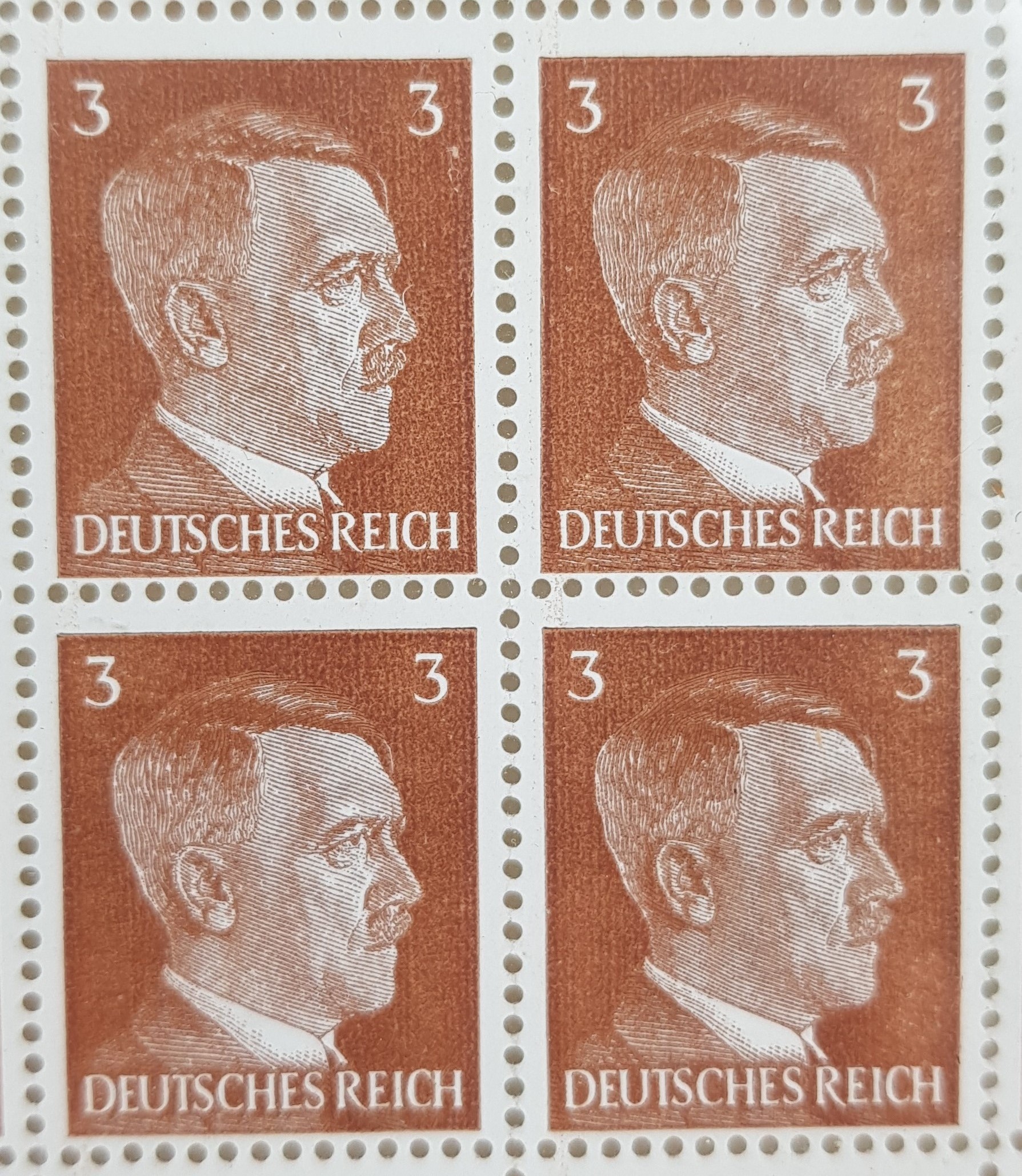 Framed Sheet Of Adolf Hitler Stamps - Image 4