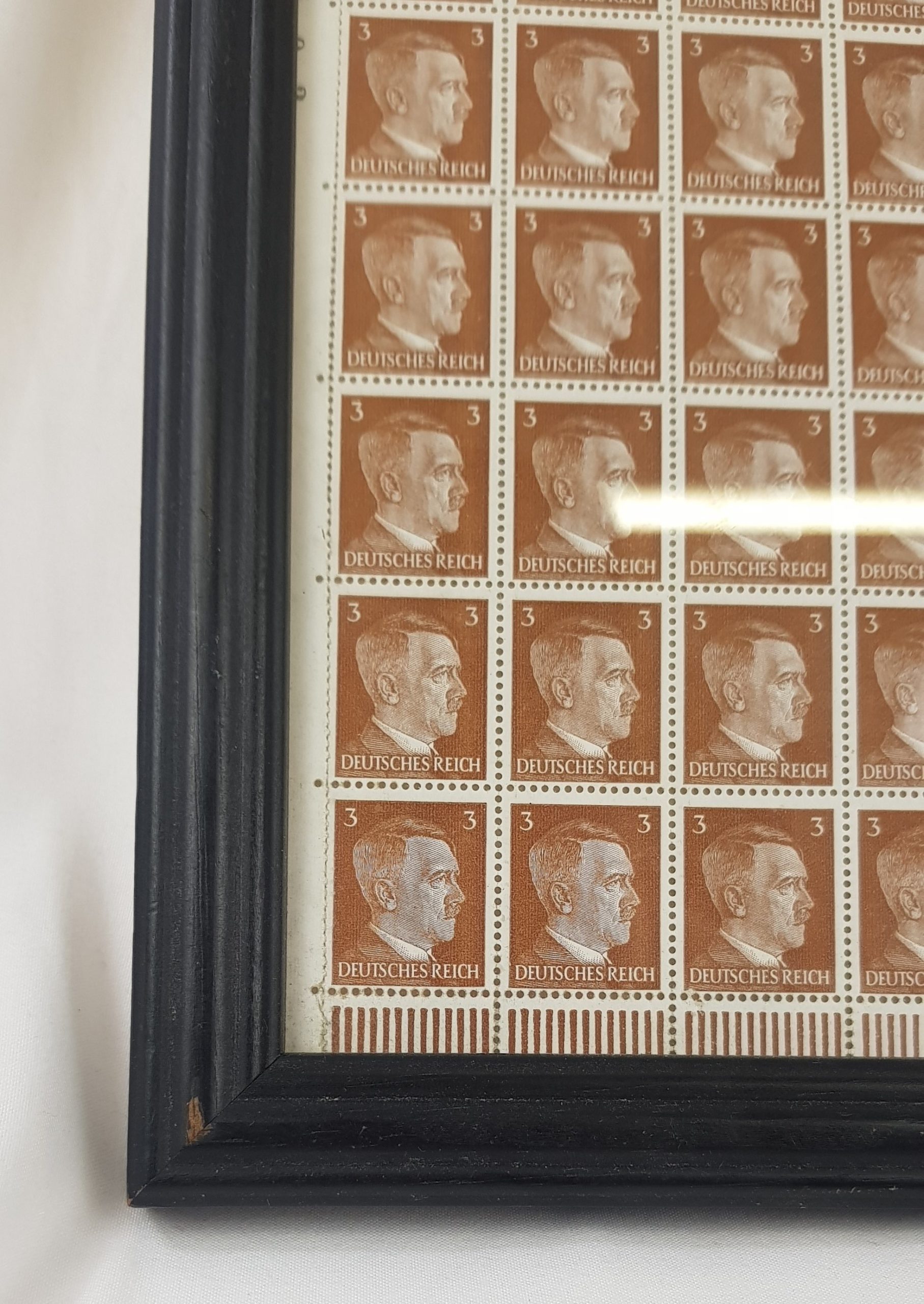 Framed Sheet Of Adolf Hitler Stamps - Image 2
