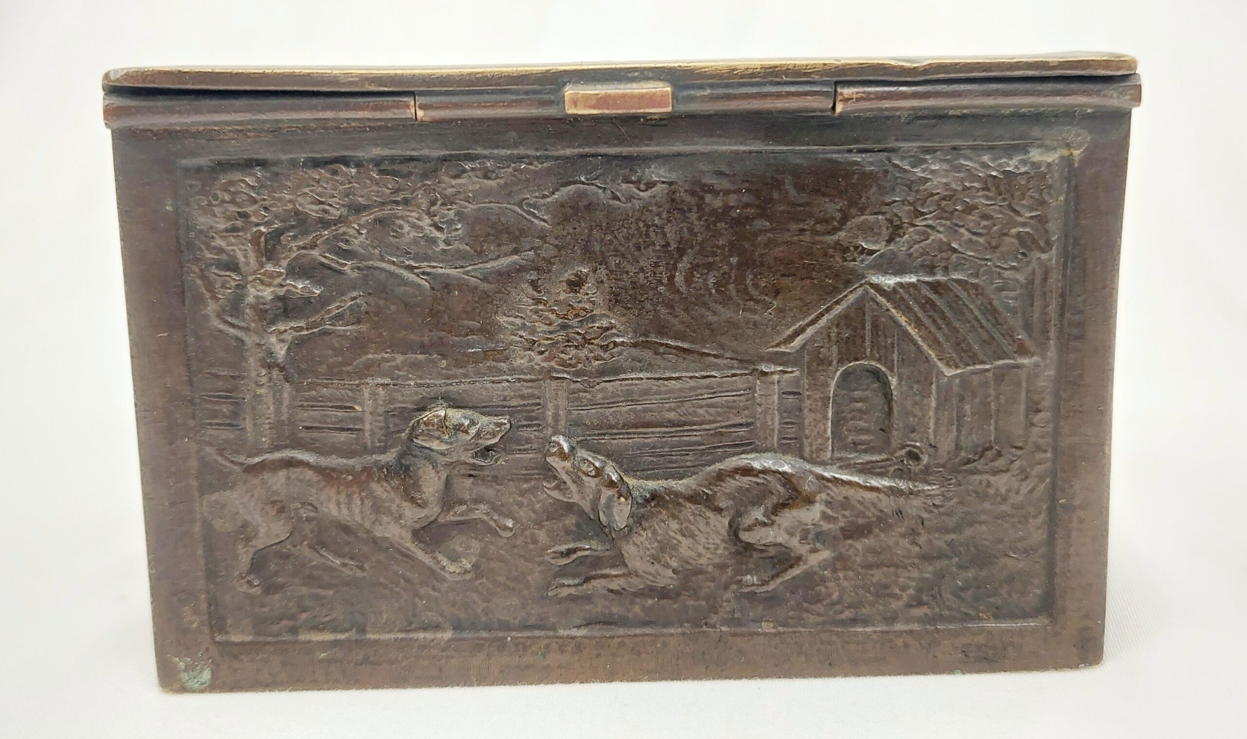Georgian Early 19th Century Bronze Casket Depicting Dogs - Image 5