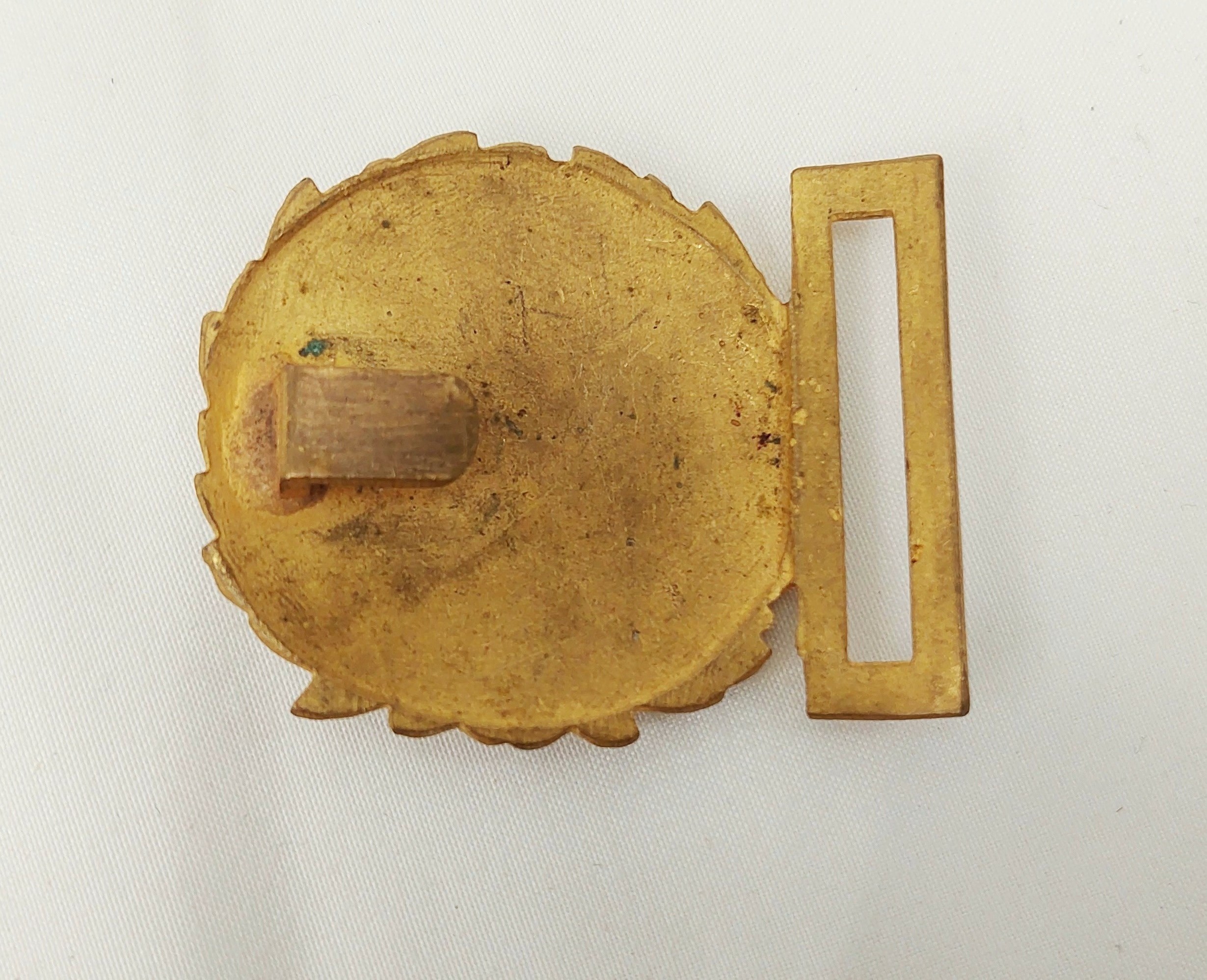 Gilt Brass Royal Navy officer's belt buckle king's crown - Image 2
