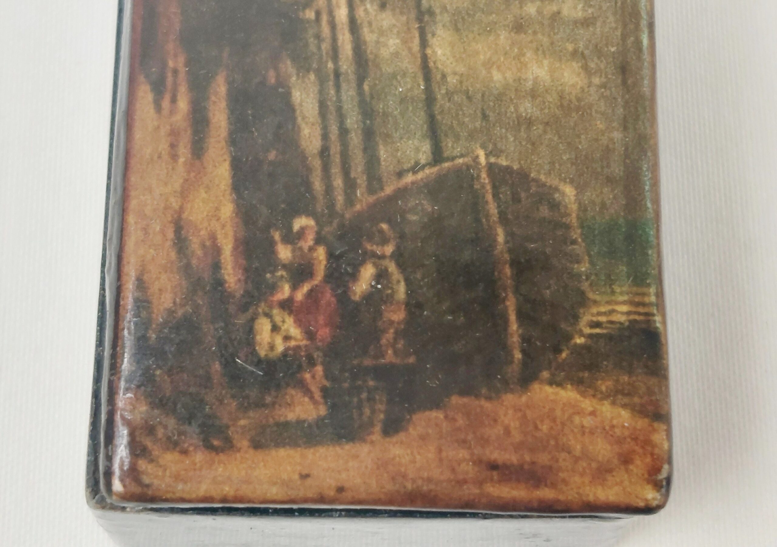 Victorian Papier Mache Snuff Box With Shipping Scene - Image 3