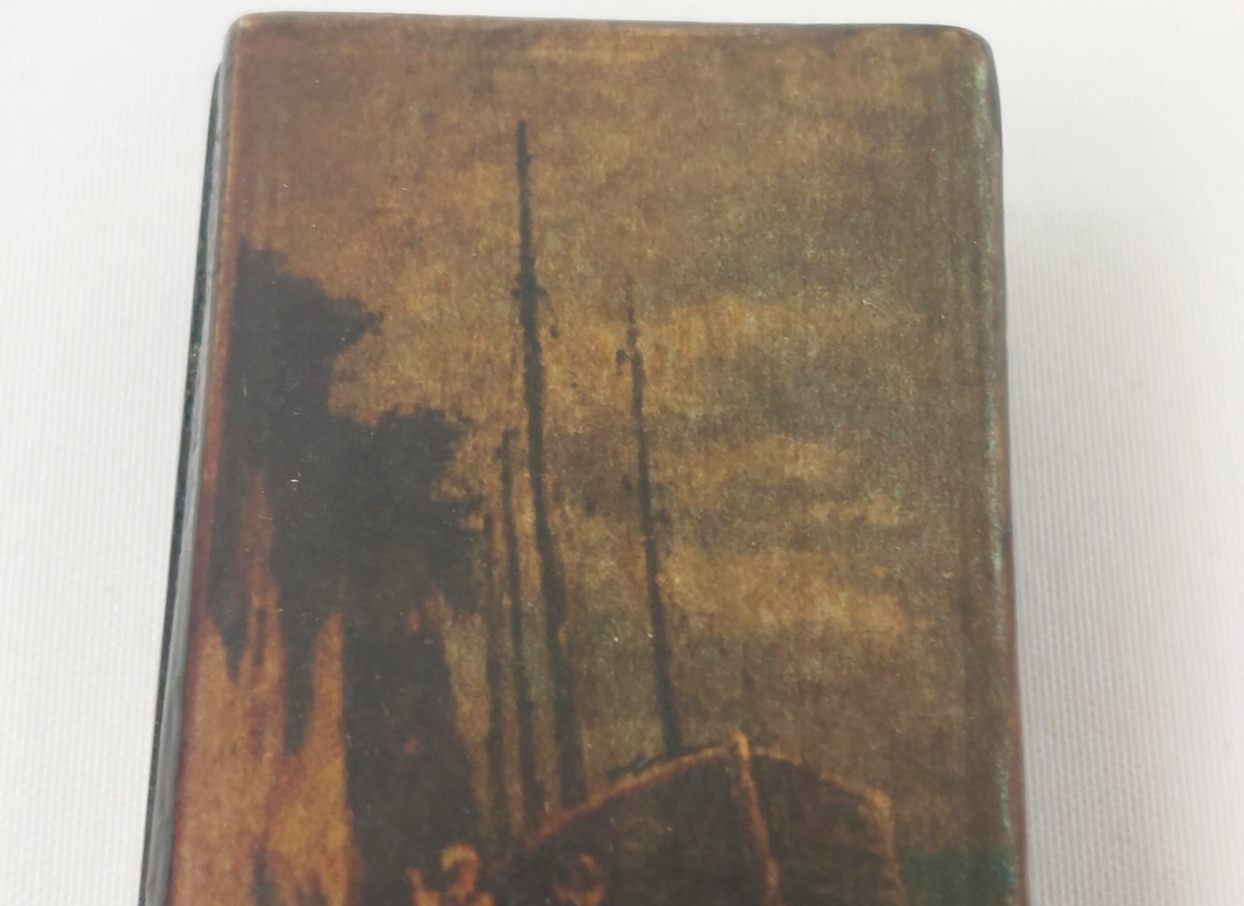 Victorian Papier Mache Snuff Box With Shipping Scene - Image 4
