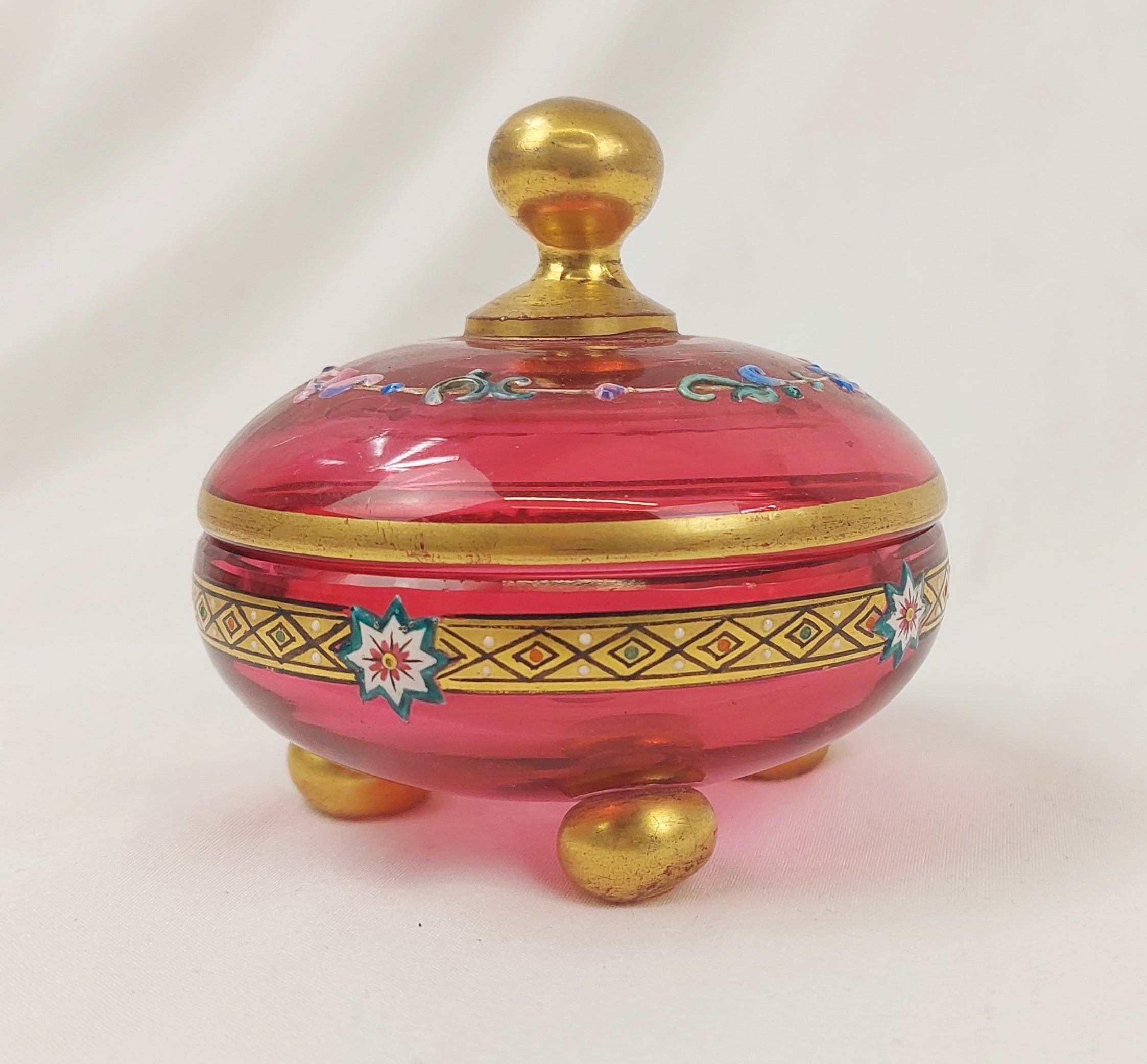 c1880 Moser Cranberry Glass Dressing Table Set - Image 10