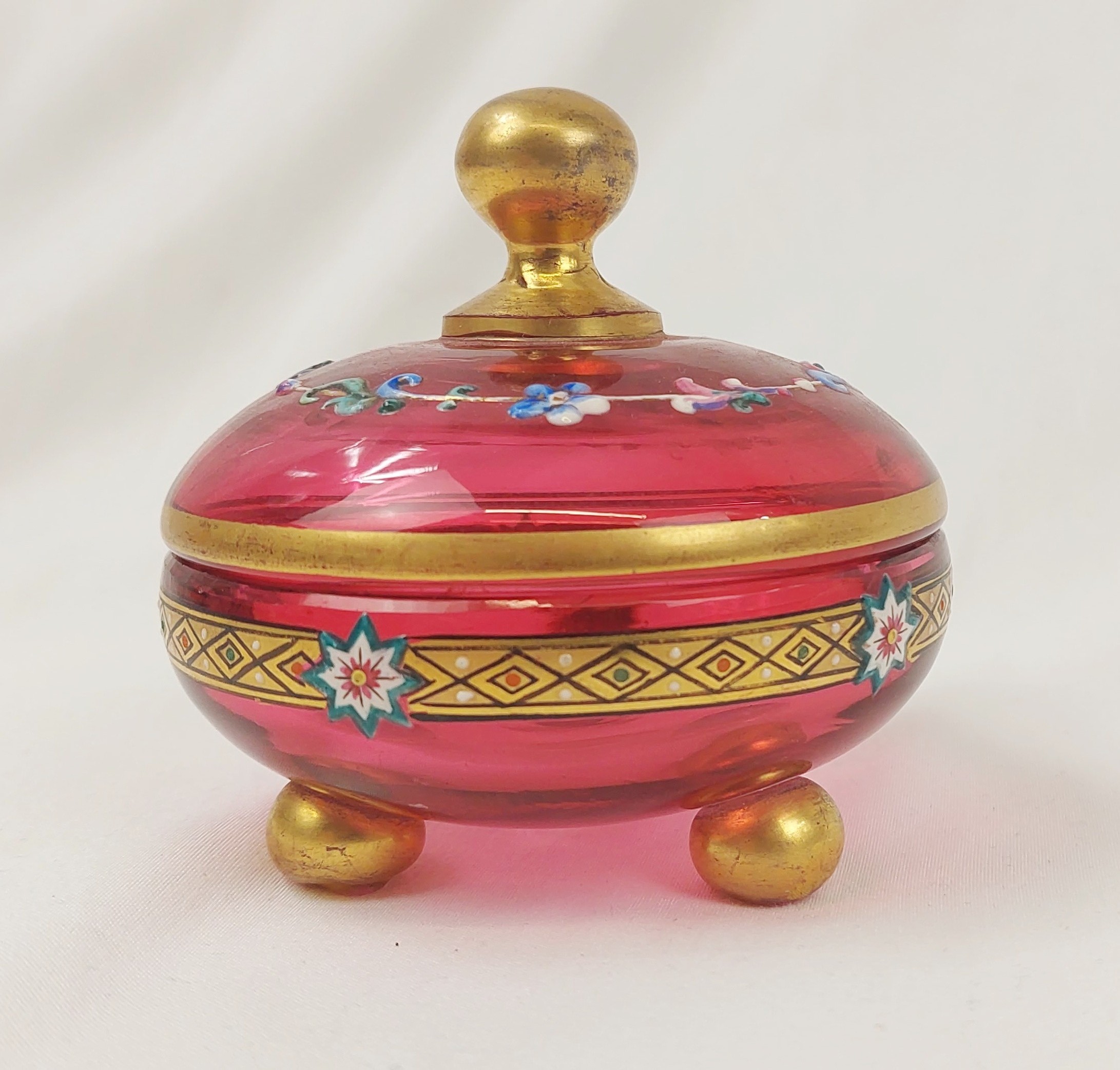c1880 Moser Cranberry Glass Dressing Table Set - Image 11
