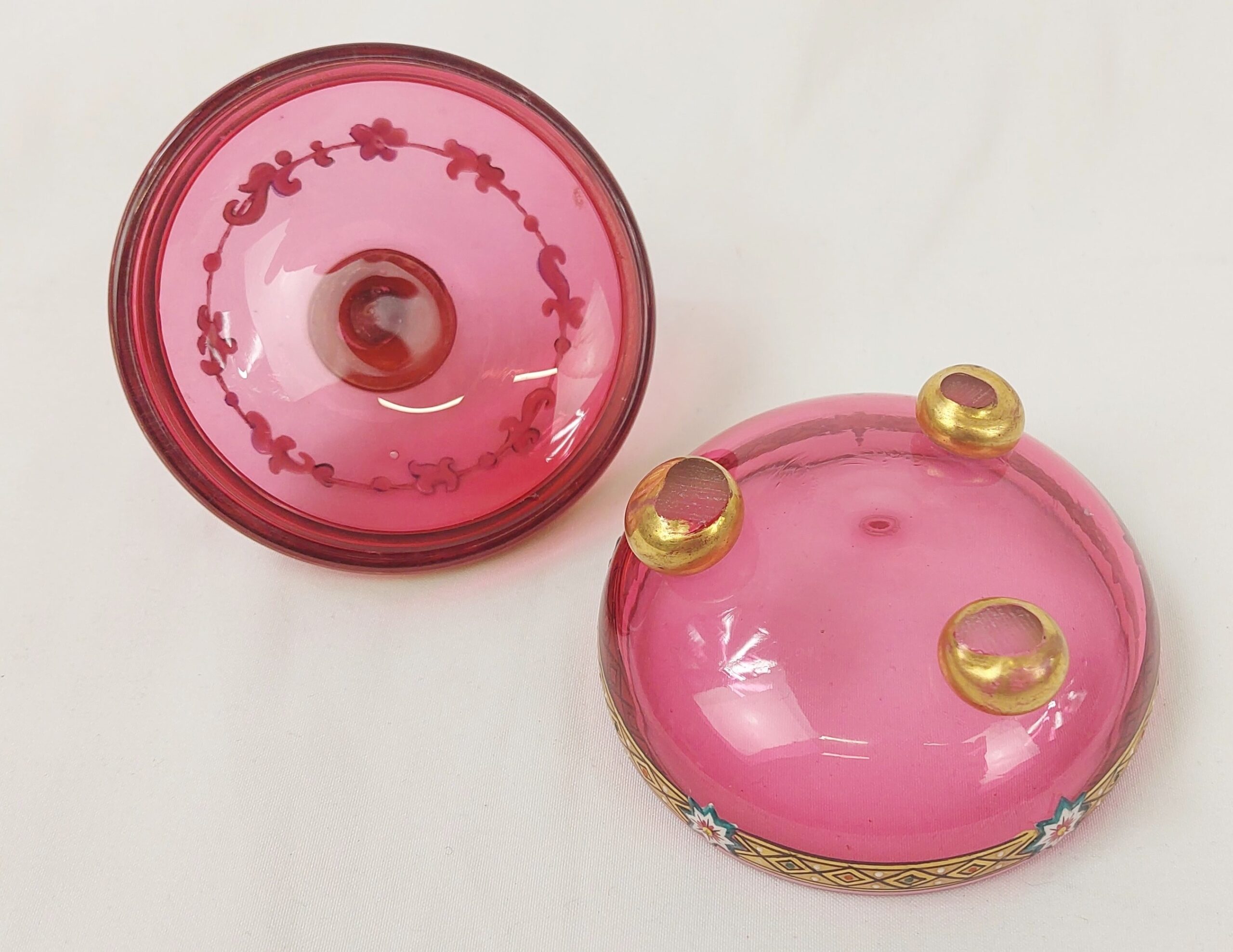 c1880 Moser Cranberry Glass Dressing Table Set - Image 12