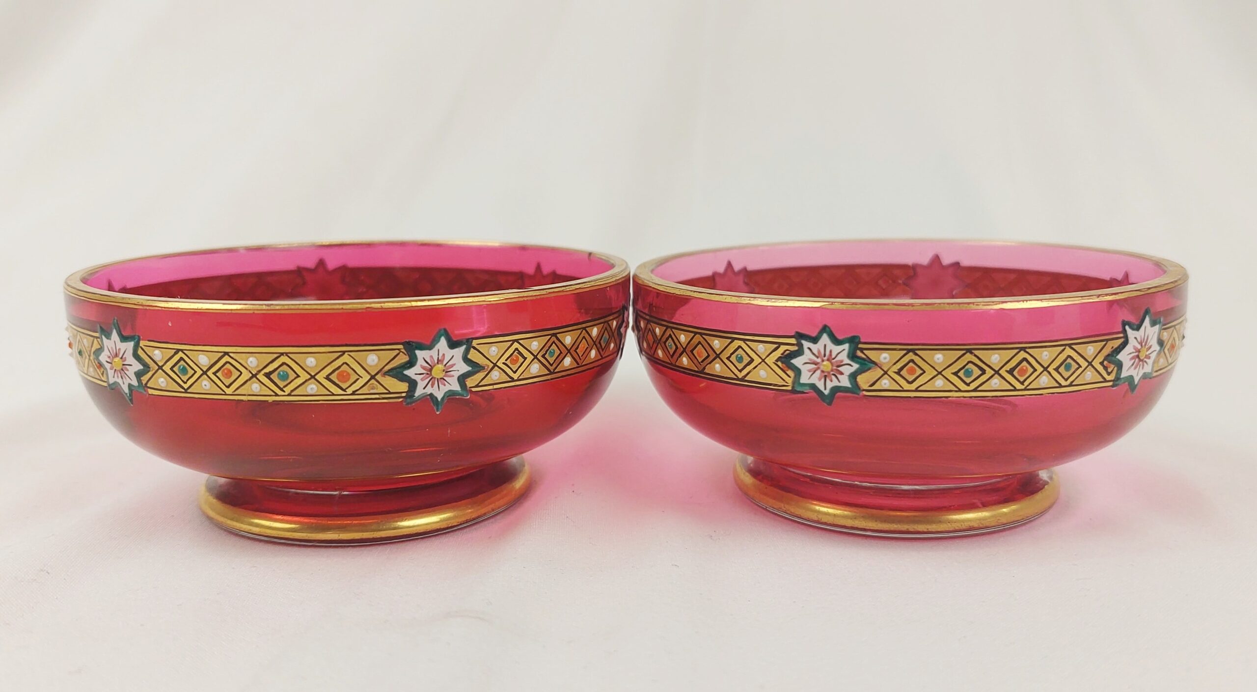 c1880 Moser Cranberry Glass Dressing Table Set - Image 2