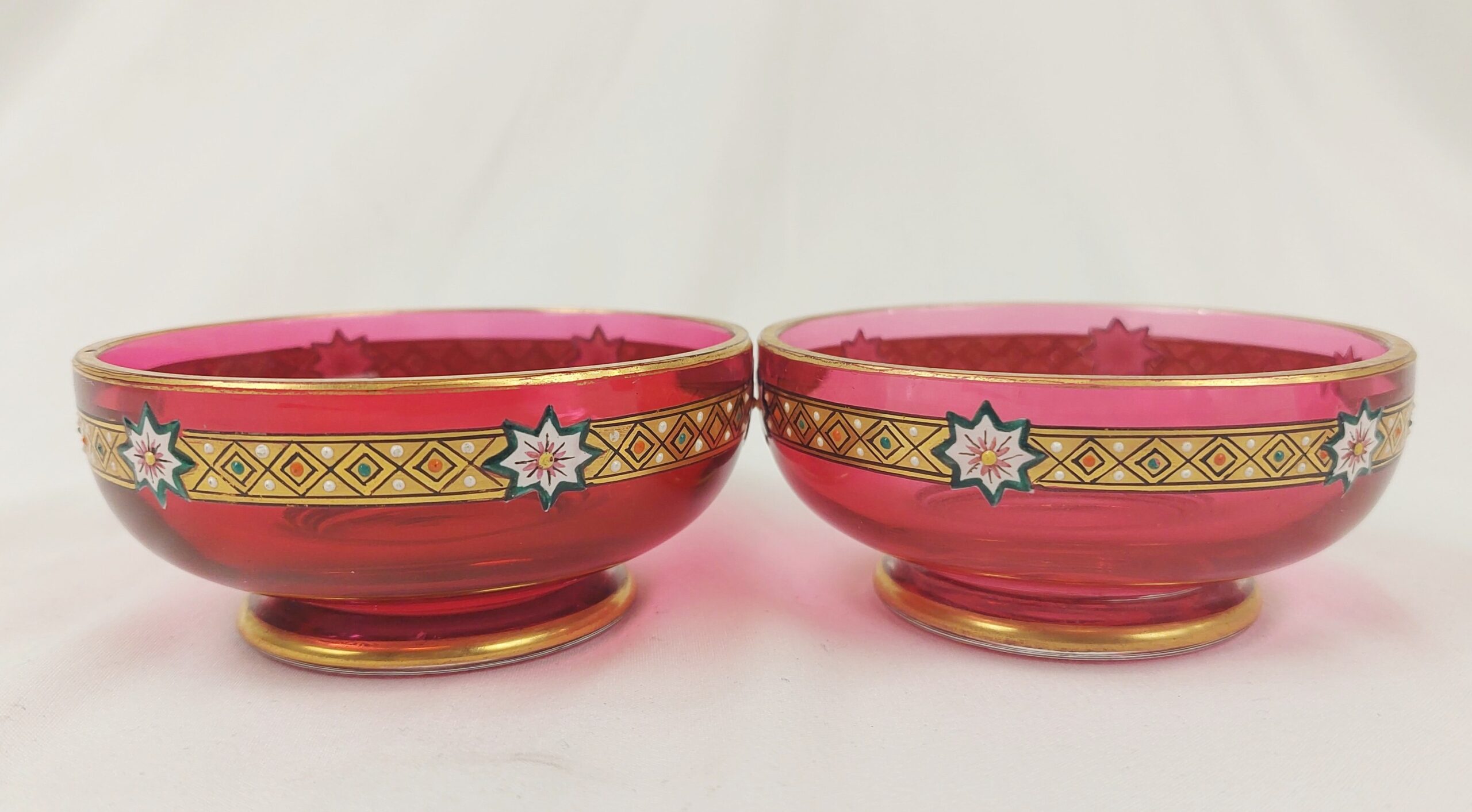 c1880 Moser Cranberry Glass Dressing Table Set - Image 3