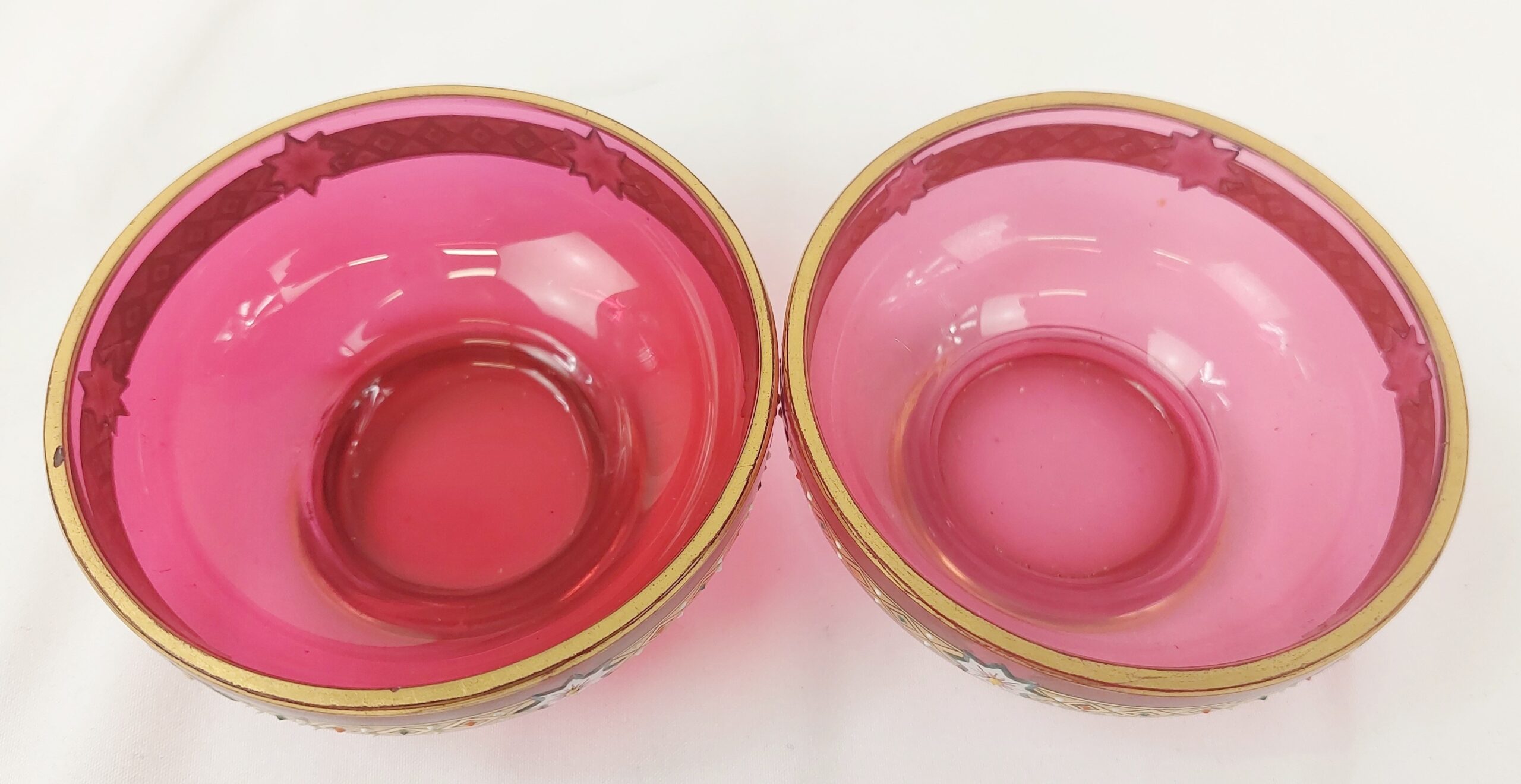 c1880 Moser Cranberry Glass Dressing Table Set - Image 4