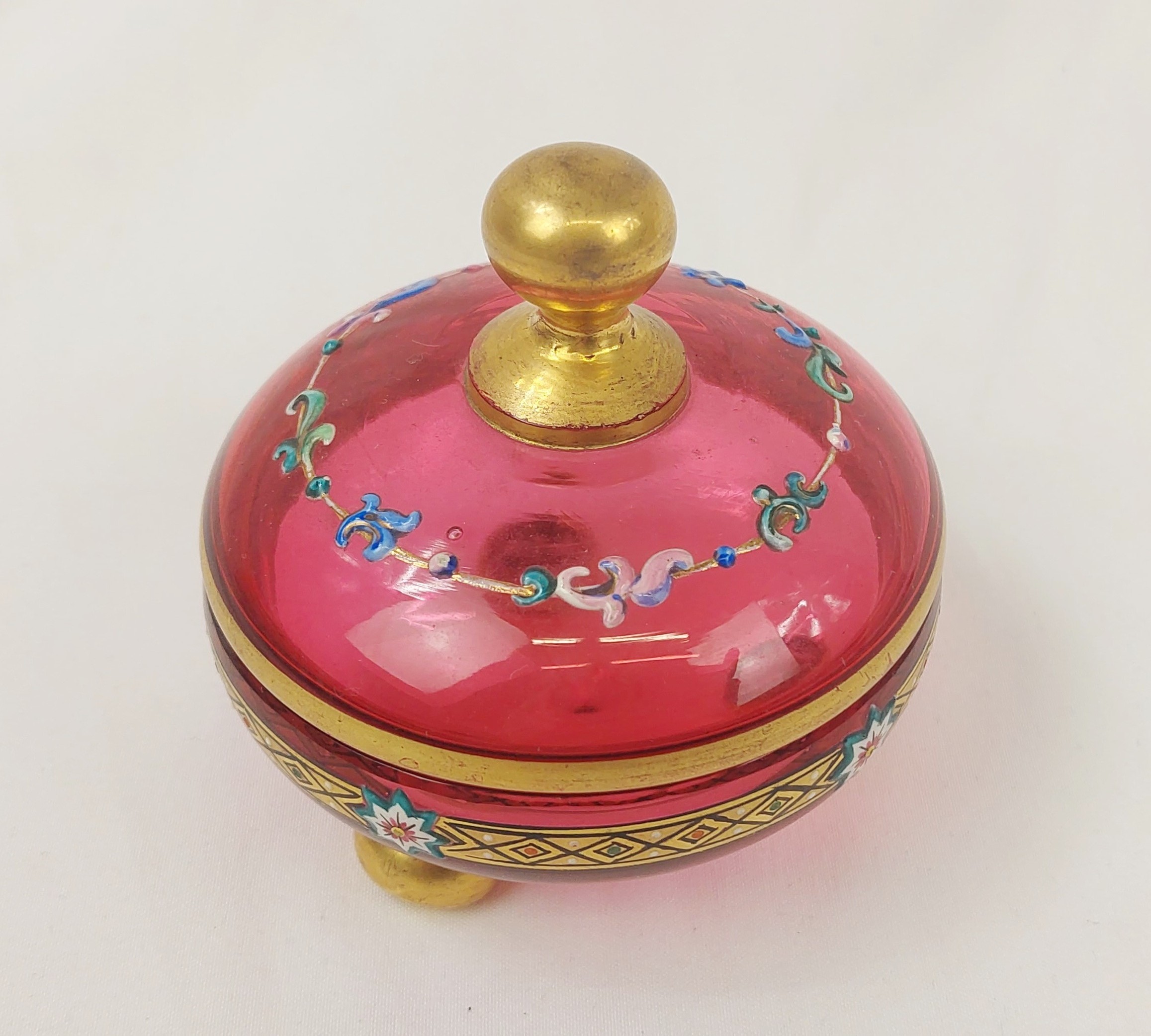 c1880 Moser Cranberry Glass Dressing Table Set - Image 9