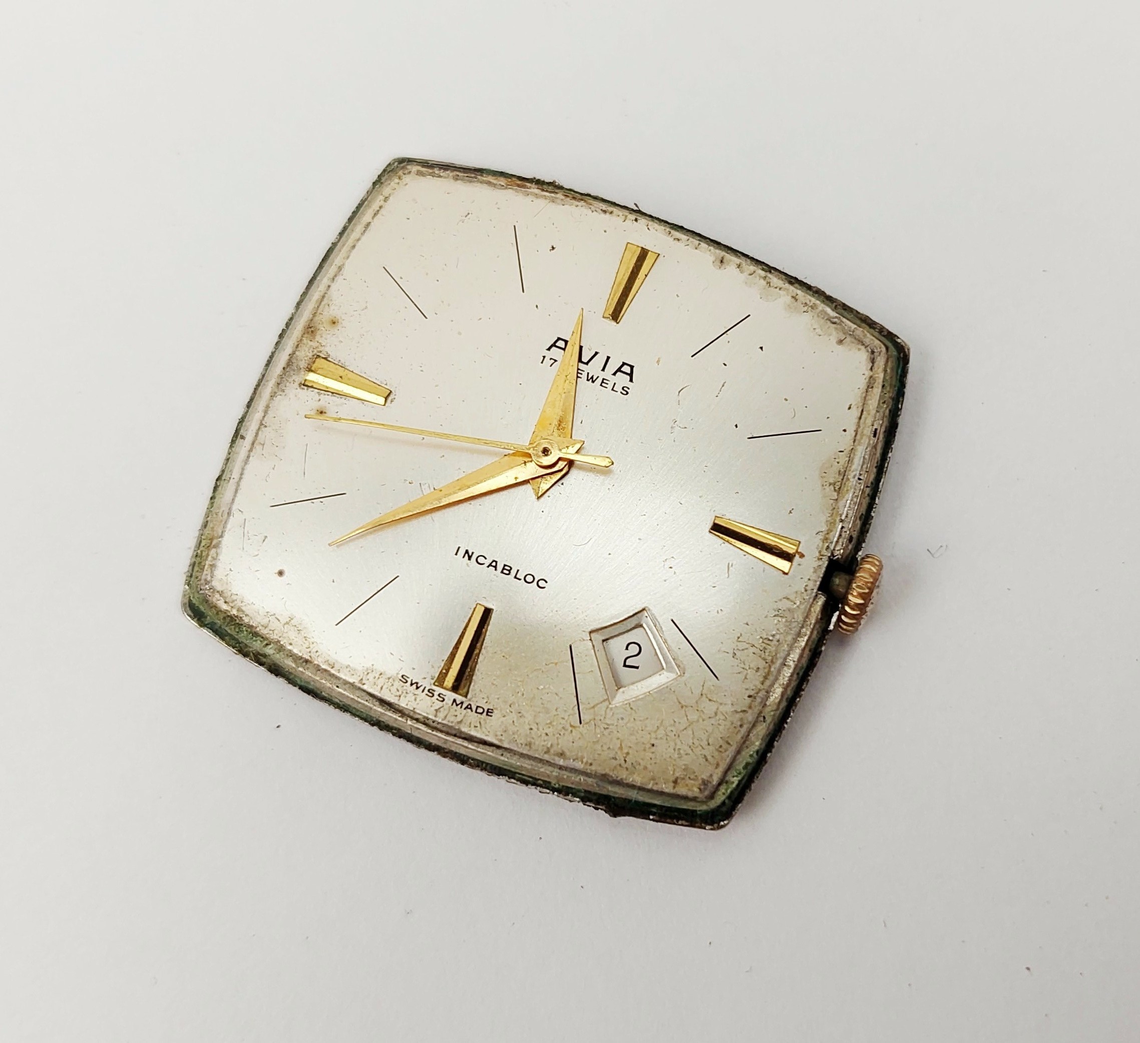 Gents Vintage Gold Plated Avia 11018 Manual Dress Wristwatch - Image 7