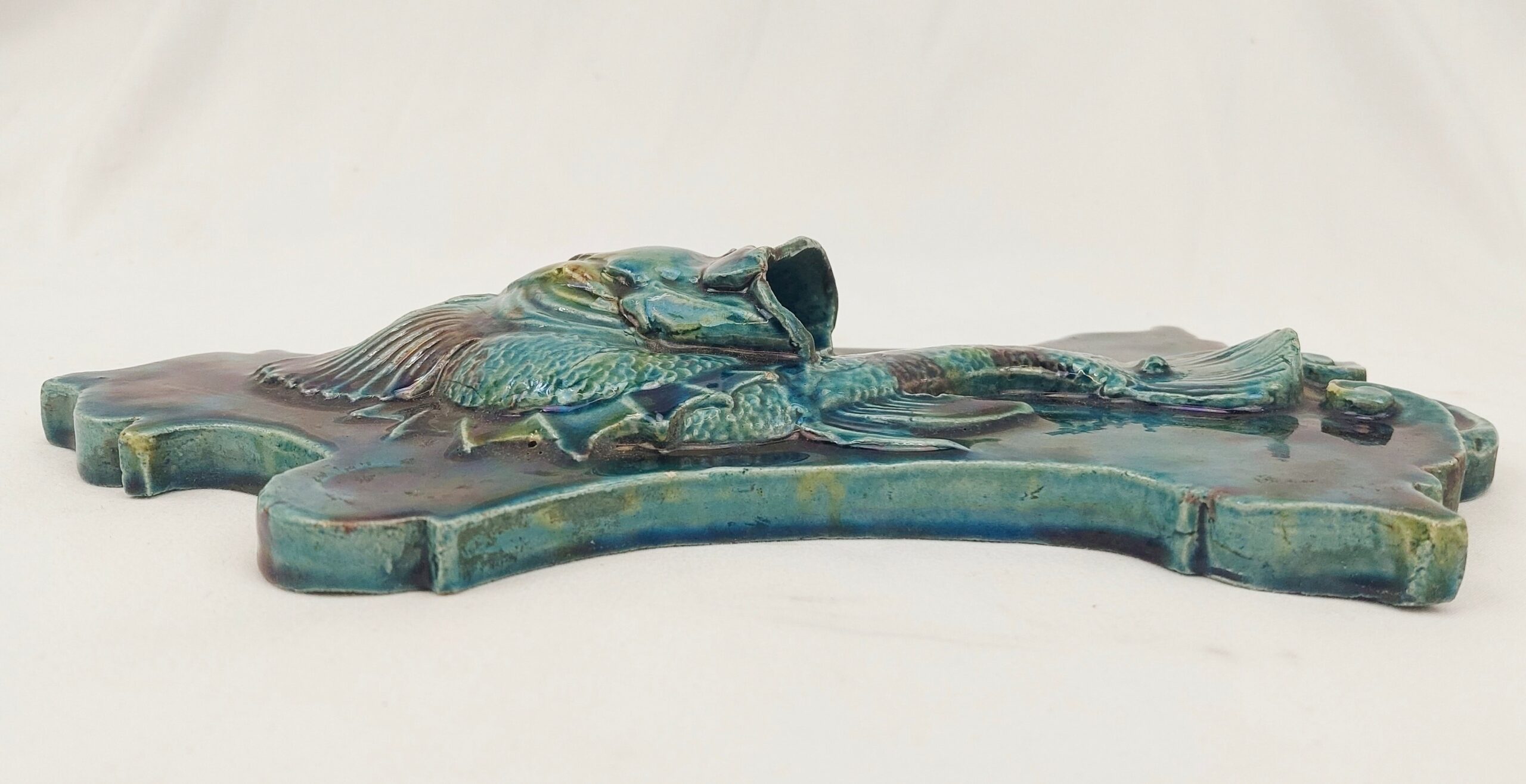 Victorian Majolica Fish Wall Pocket - Image 6