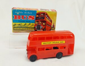 1960’s Chinese Plastic Friction Drive Double Decker Bus