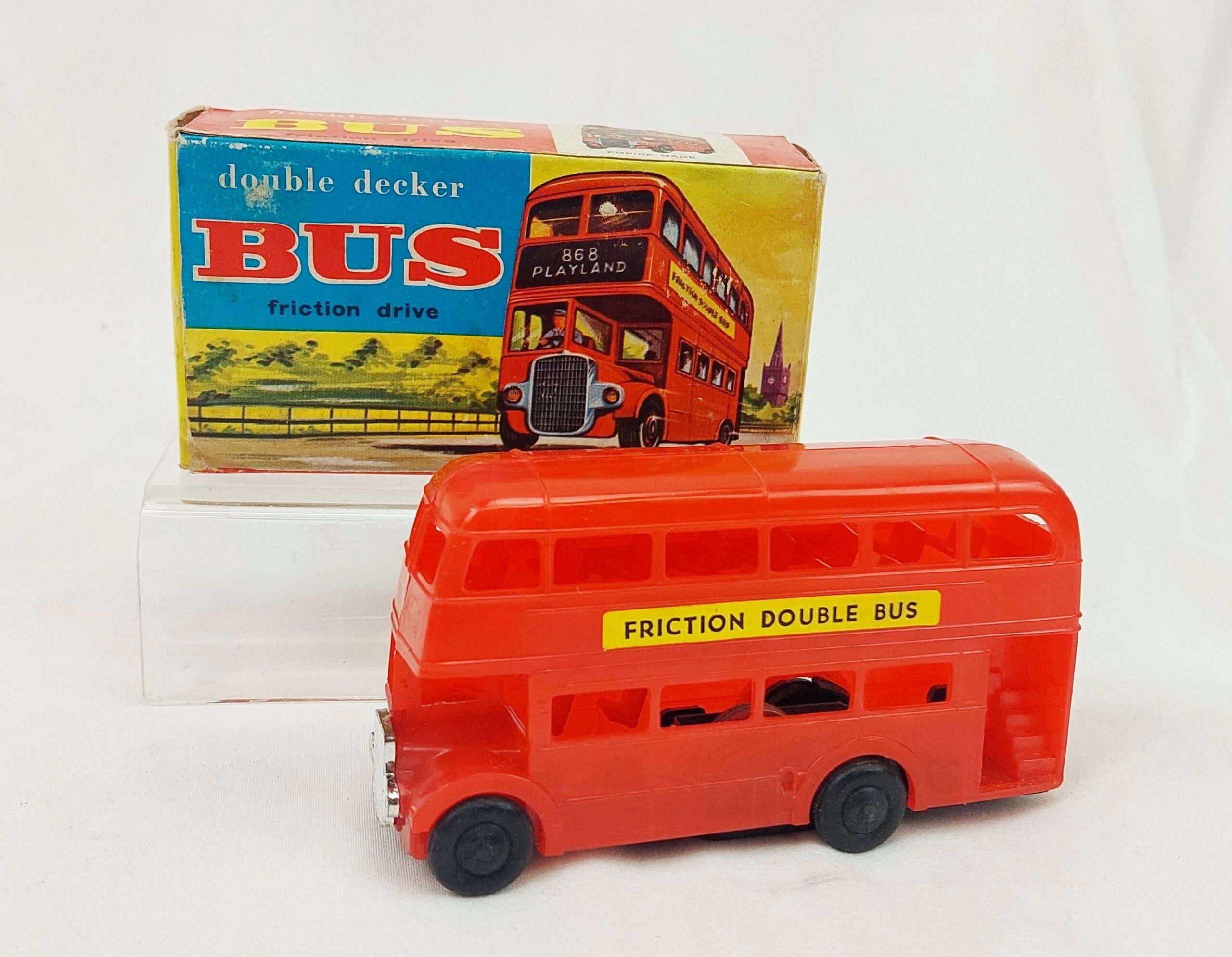1960’s Chinese Plastic Friction Drive Double Decker Bus