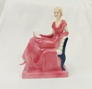 Art Deco Ceramic Lady Menu Holder