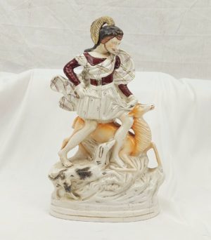 c1840 Staffordshire Figure of a Greco-Roman Hunter With Stag