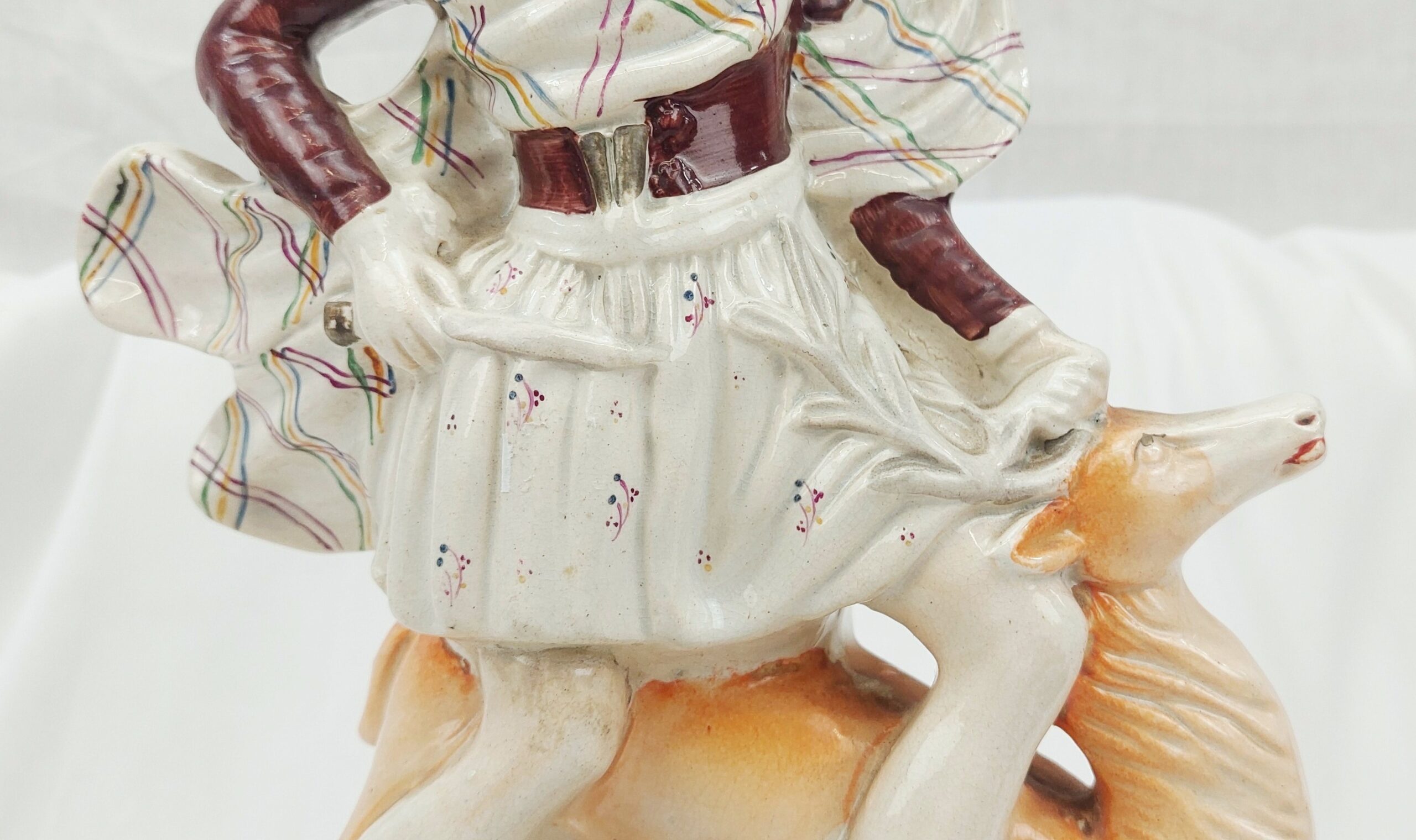 c1840 Staffordshire Figure of a Greco-Roman Hunter With Stag - Image 4