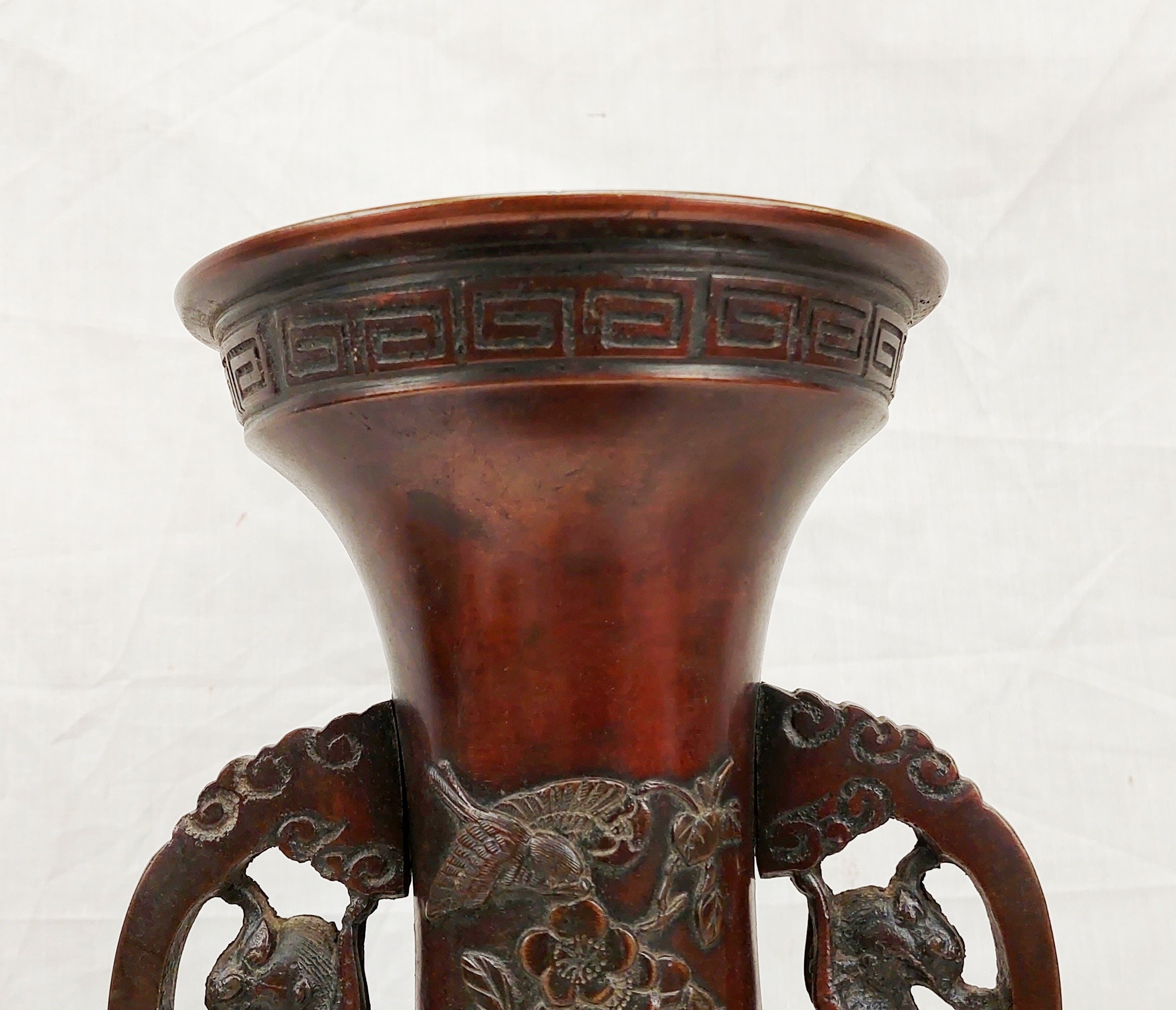 Pair Of Japanese Victorian 19th Century Bronze Vases - Image 3