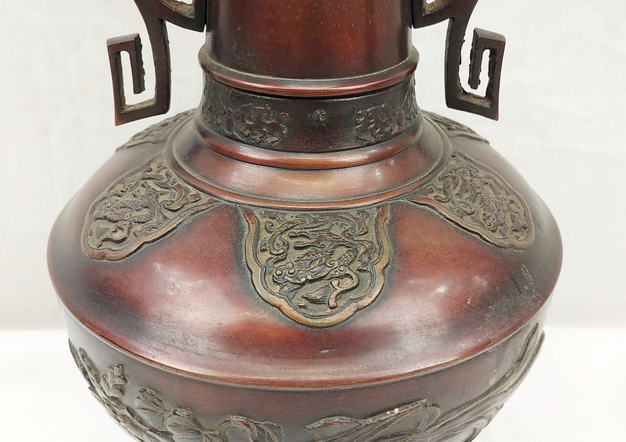 Pair Of Japanese Victorian 19th Century Bronze Vases - Image 11