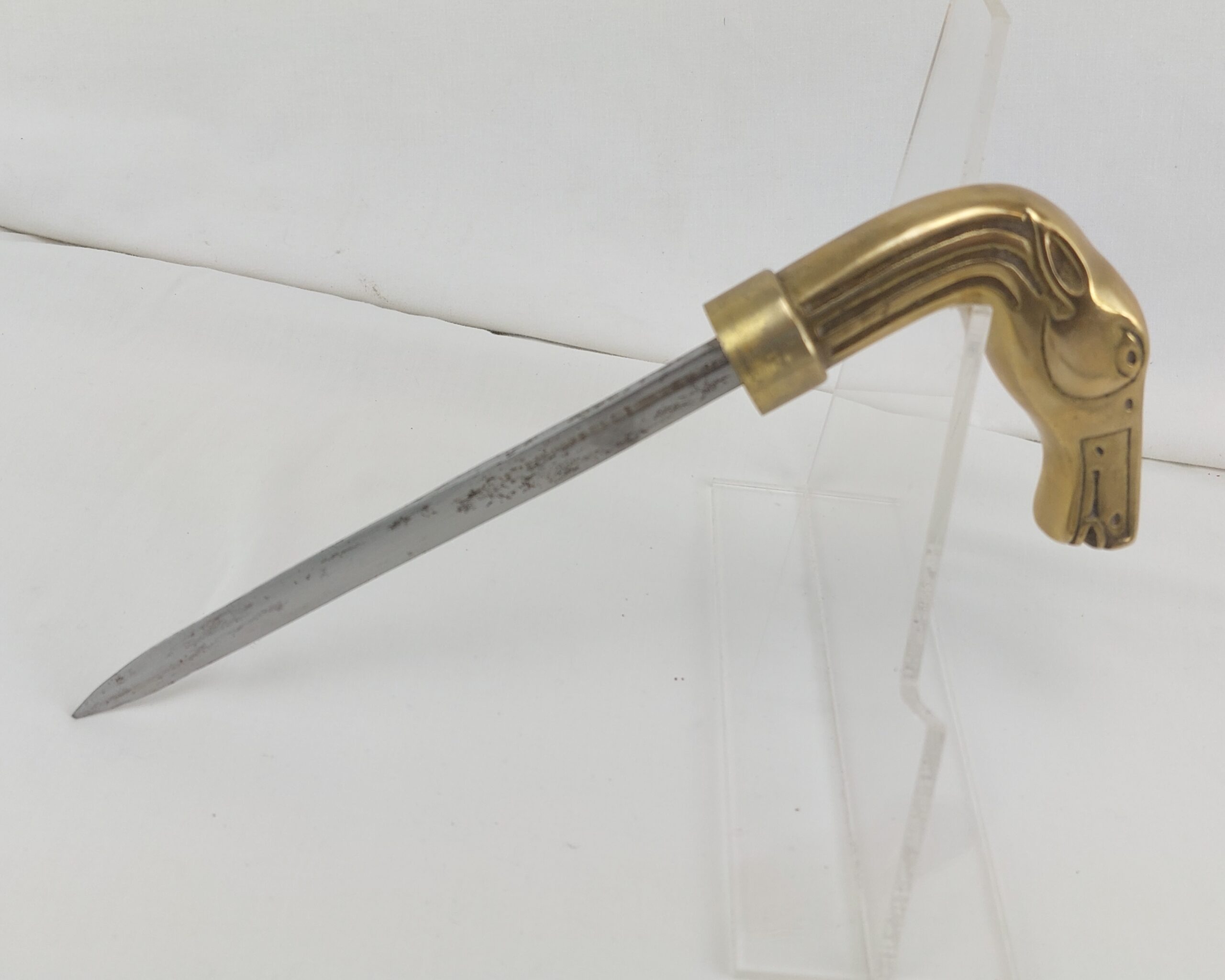 Unusual, Brass Horse Headed, Collapsible, Black Sword Stick with Hidden Blade - Image 6