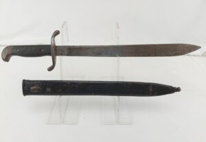 Very rare, Argentinian made, M1909 Artillery Short Sword, with matching metal scabbard, by Industria Argentina JC Suarez y Cia.