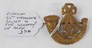 Victorian 52nd Oxfordshire Regiment Of Foot Glengarry Cap Badge