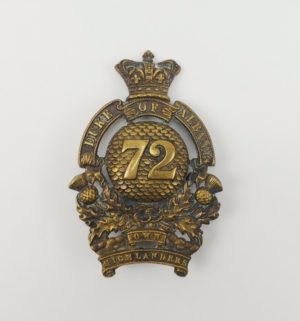 Victorian 72nd Duke Of Albanys Own Highlanders Glengarry Cap Badge