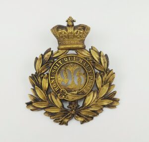 Victorian 96th Regiment The Queens Loyal Irish Home Service Helmet Plate Badge