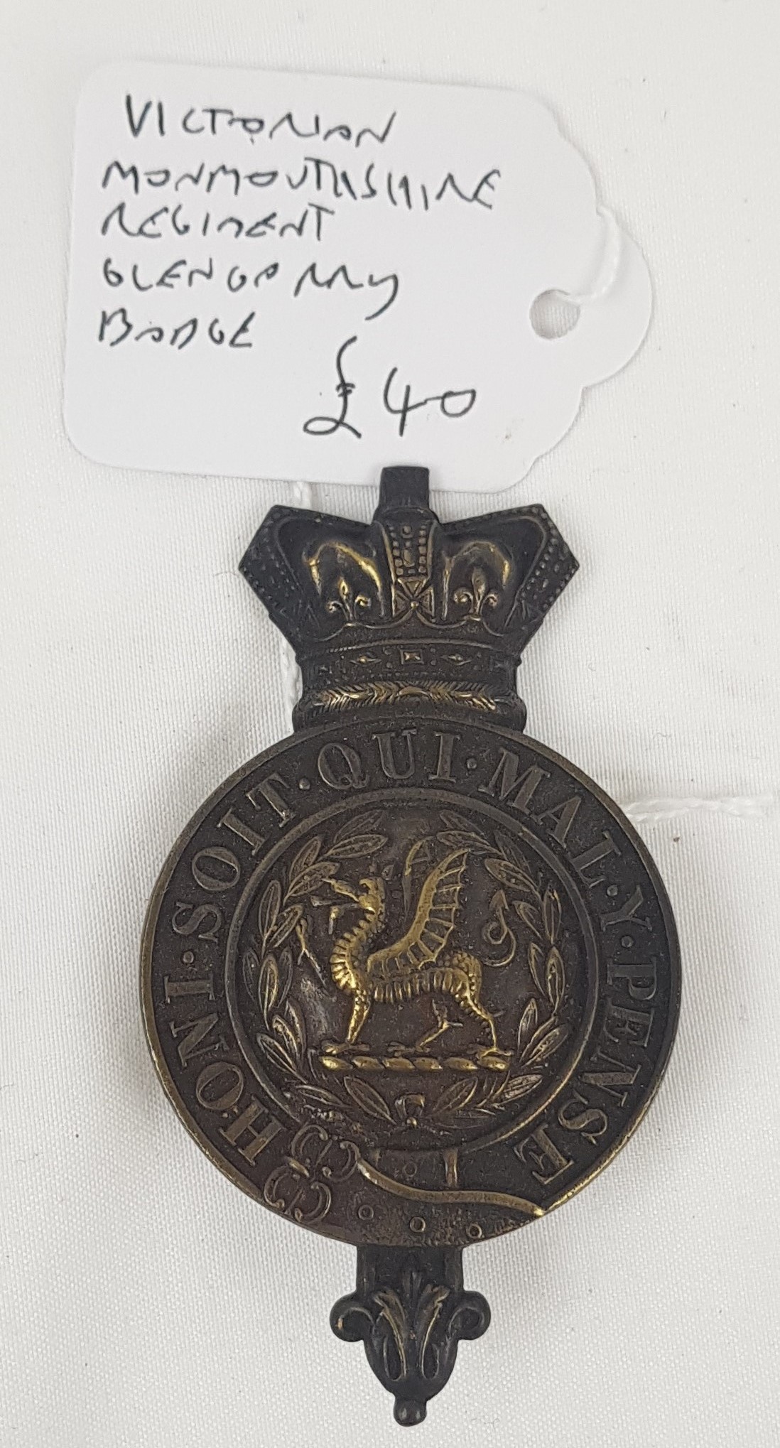 Victorian Monmouthshire Regiment Glengarry Cap Badge