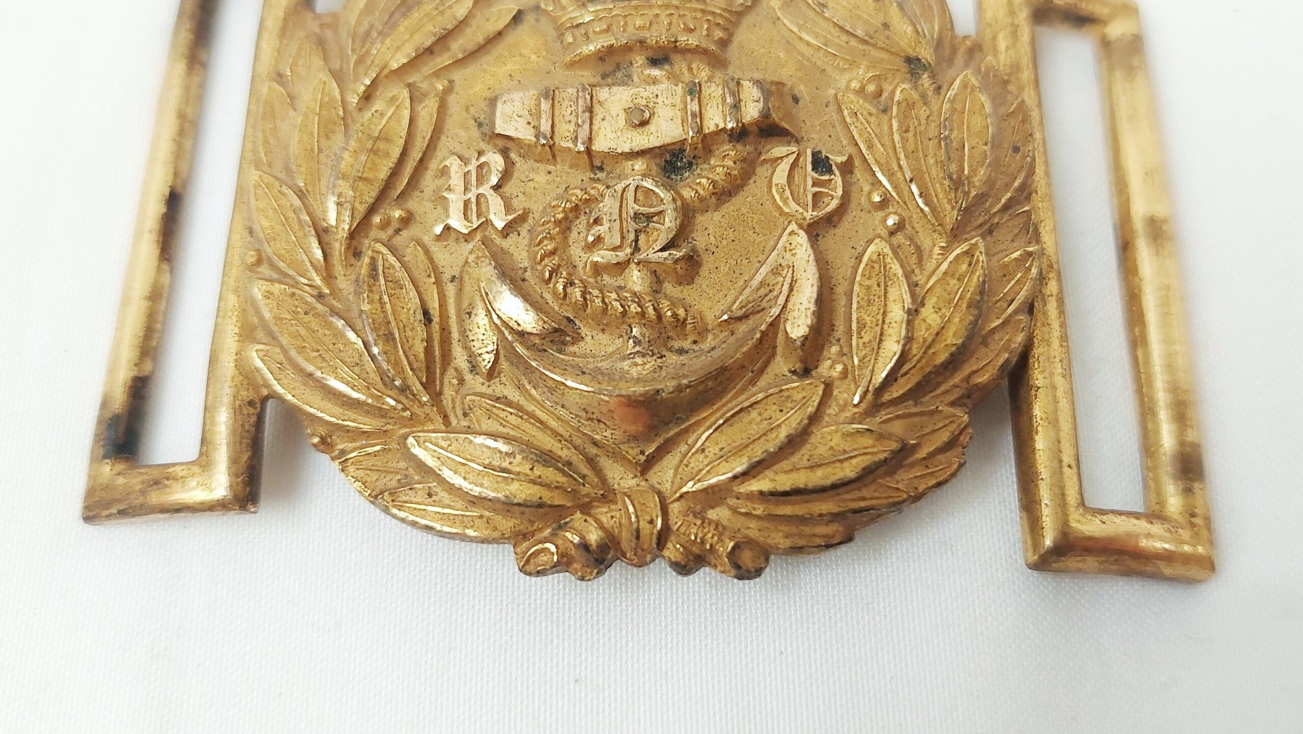 WW1 Kings Crown Royal Navy Volunteers Sword Belt Buckle - Image 3