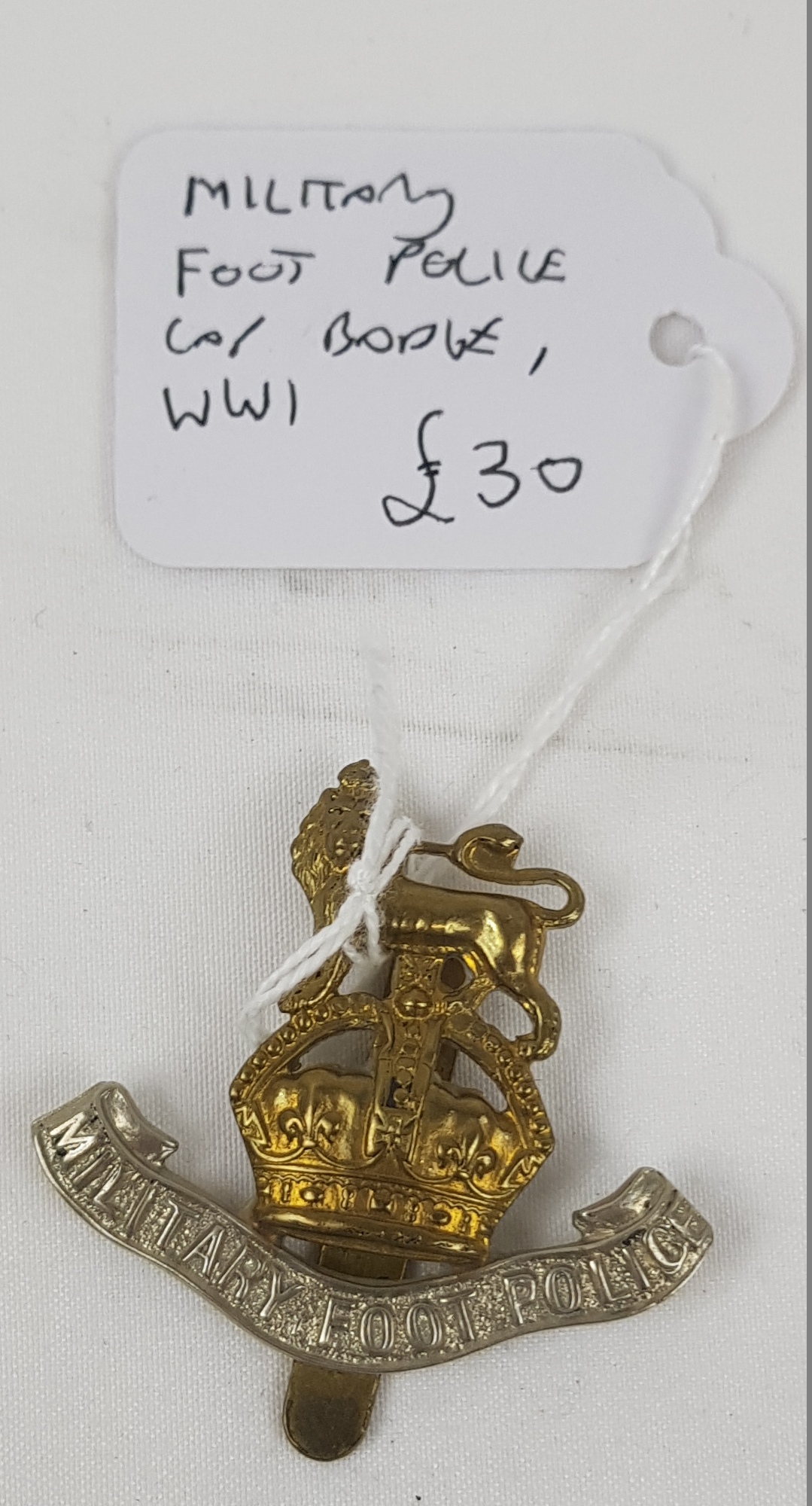 WW1 Military Foot Police Cap Badge