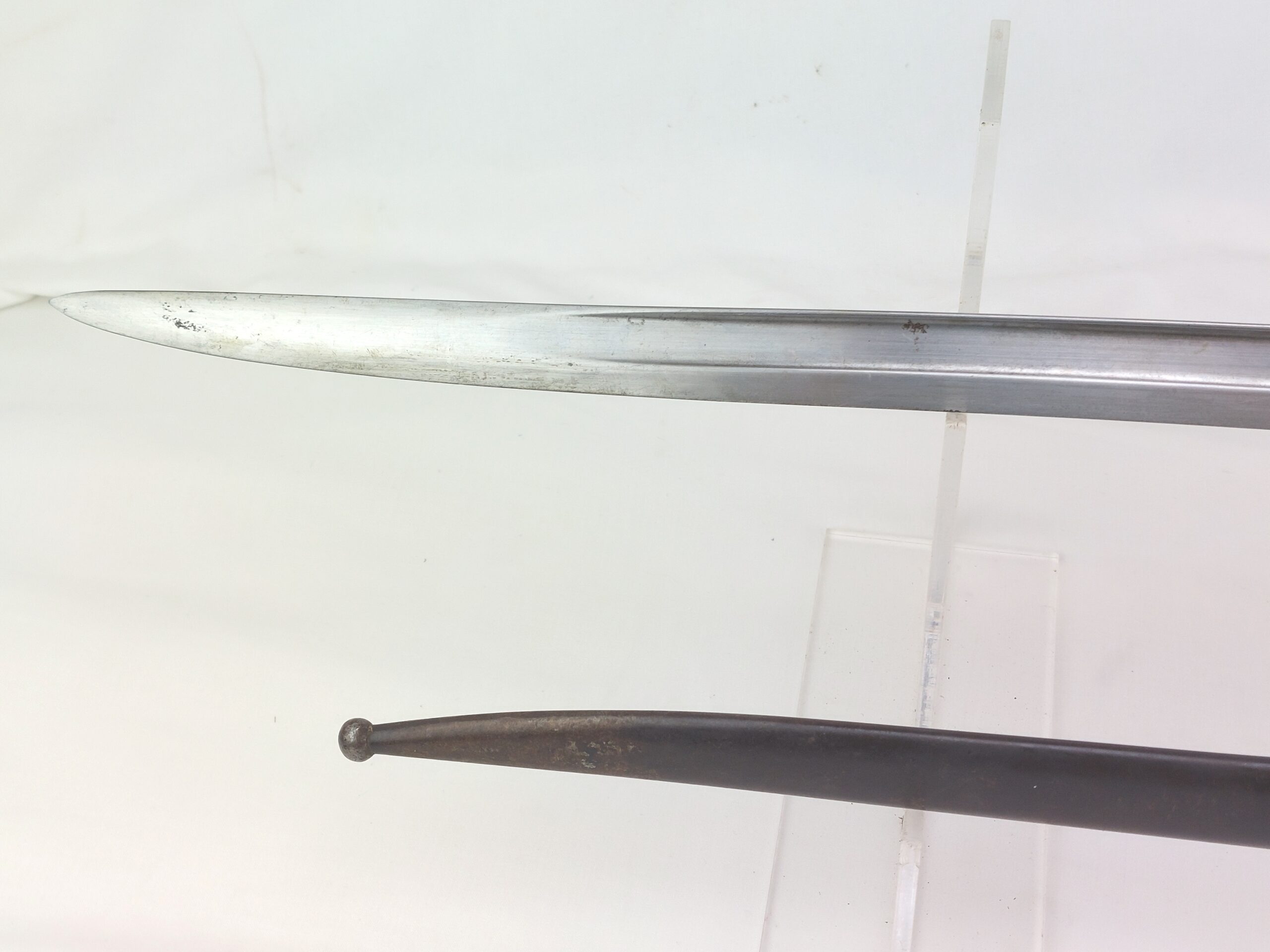 Rare: WW1, Portuguese M1885 Guedes/Kropatshek Yataghan Bayonet and Metal Scabbard - Image 8