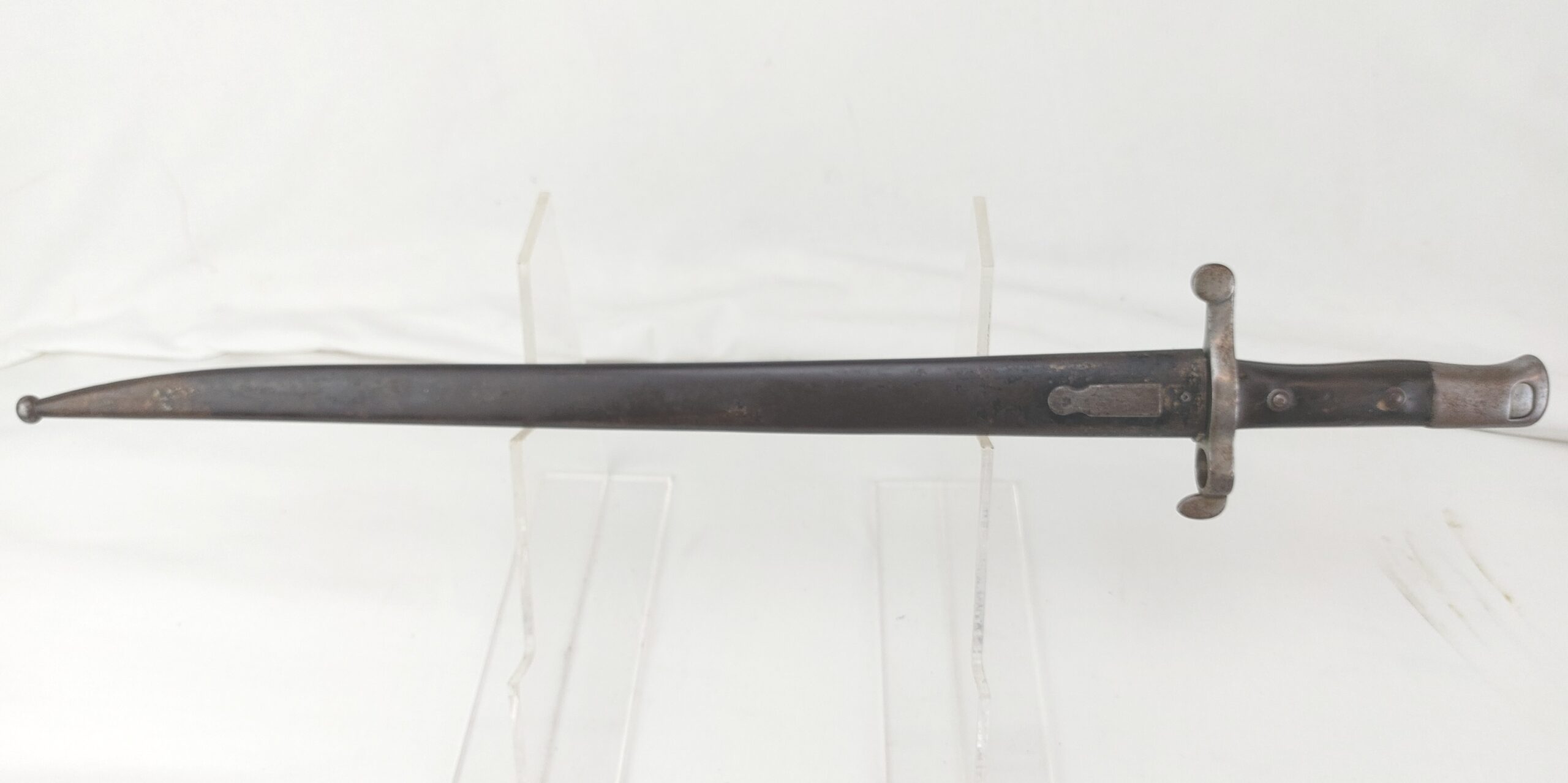 Rare: WW1, Portuguese M1885 Guedes/Kropatshek Yataghan Bayonet and Metal Scabbard - Image 10