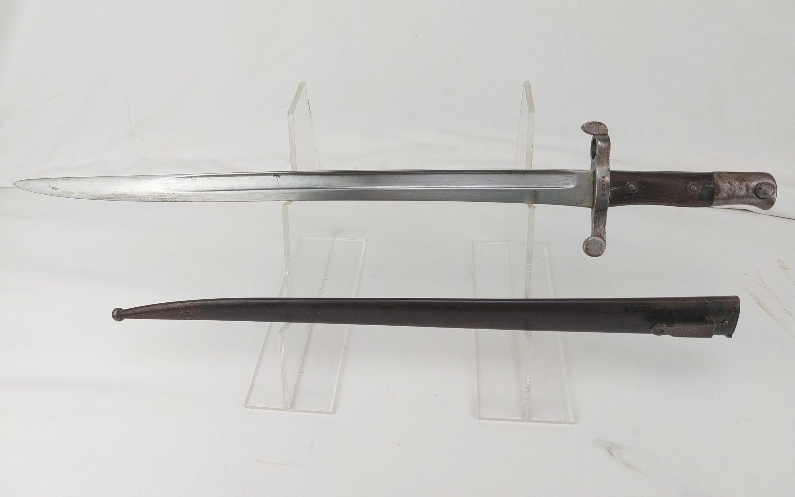 Rare: WW1, Portuguese M1885 Guedes/Kropatshek Yataghan Bayonet and Metal Scabbard - Image 5