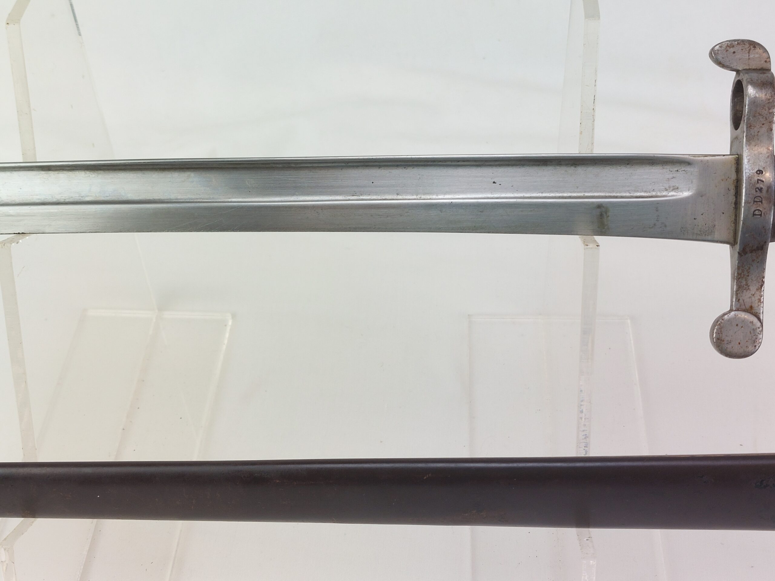 Rare: WW1, Portuguese M1885 Guedes/Kropatshek Yataghan Bayonet and Metal Scabbard - Image 7