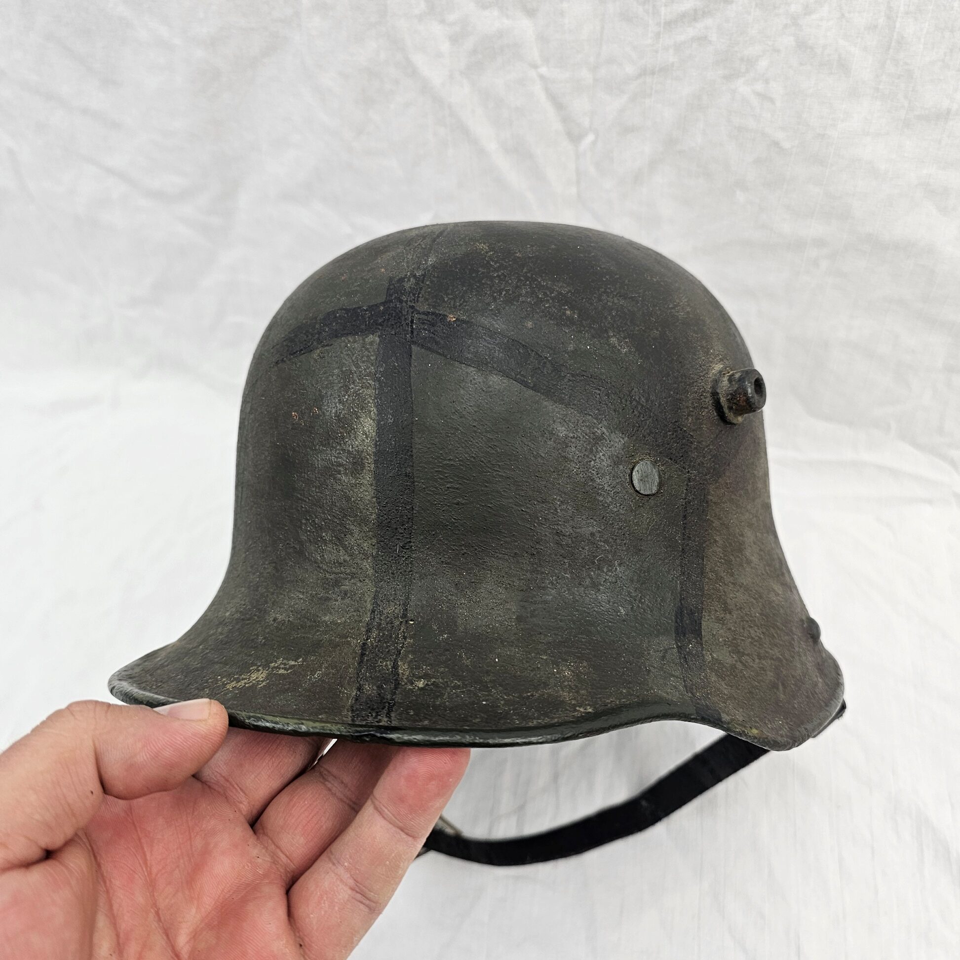 WW1 German M16 Helmet with Brow Plate (Stirnpanzer) - Image 10