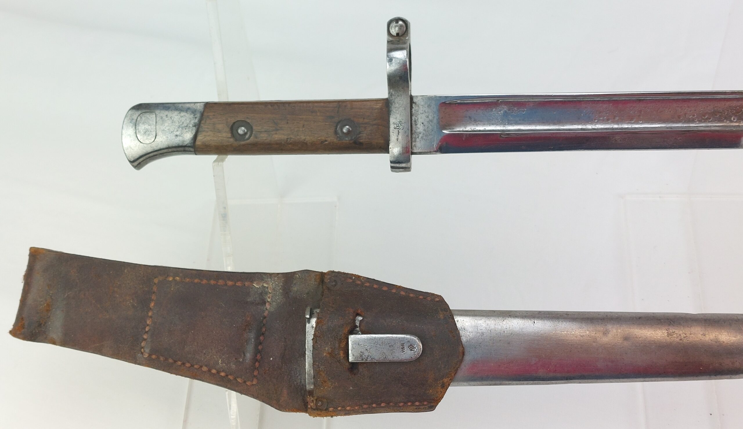 Bulgarian M1888 Bayonet by Avramov & Kovachev and V&N Scabbard and Frog for use with the Mannlicher M1888/90 Rifle - Image 2