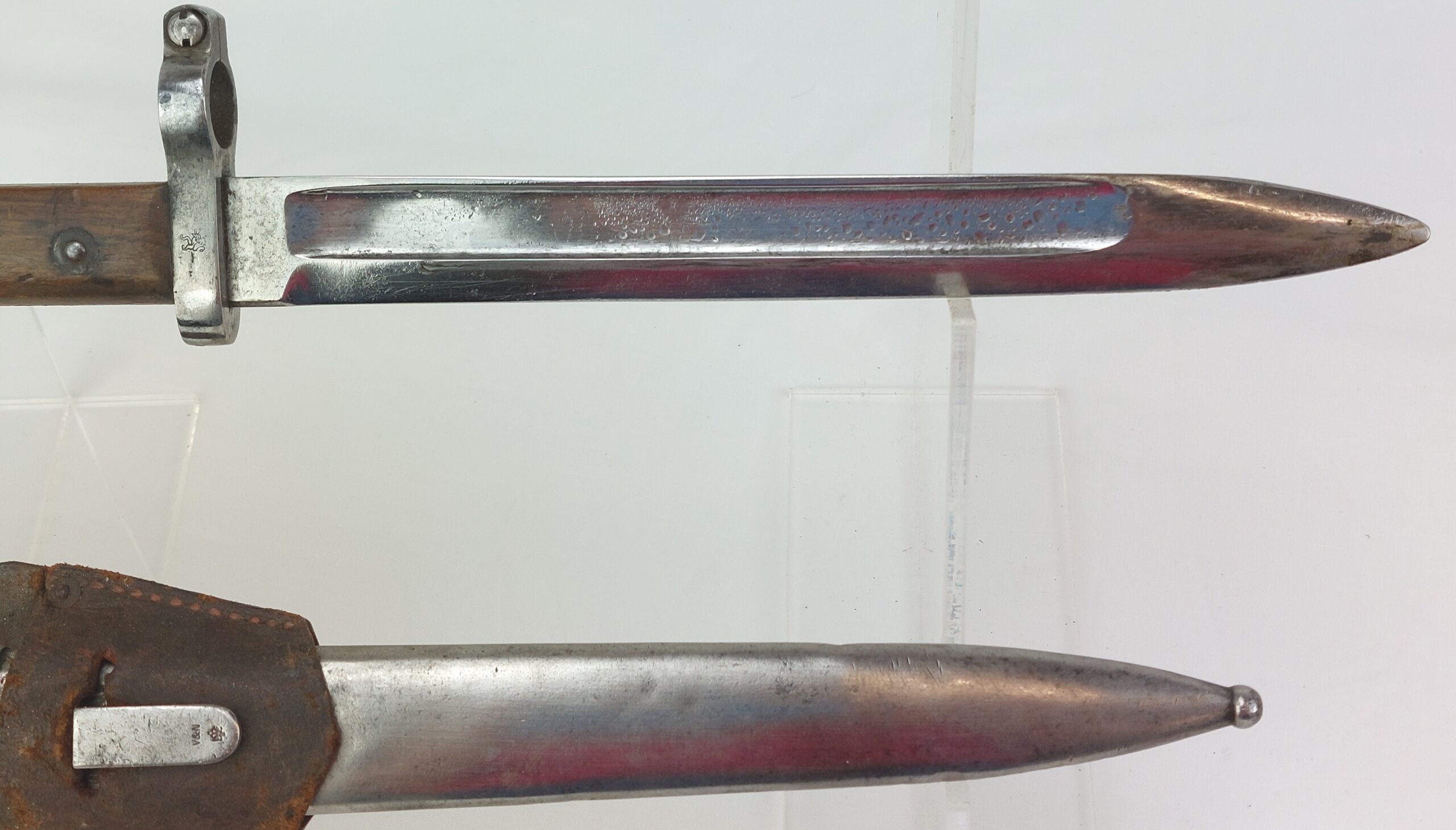Bulgarian M1888 Bayonet by Avramov & Kovachev and V&N Scabbard and Frog for use with the Mannlicher M1888/90 Rifle - Image 3